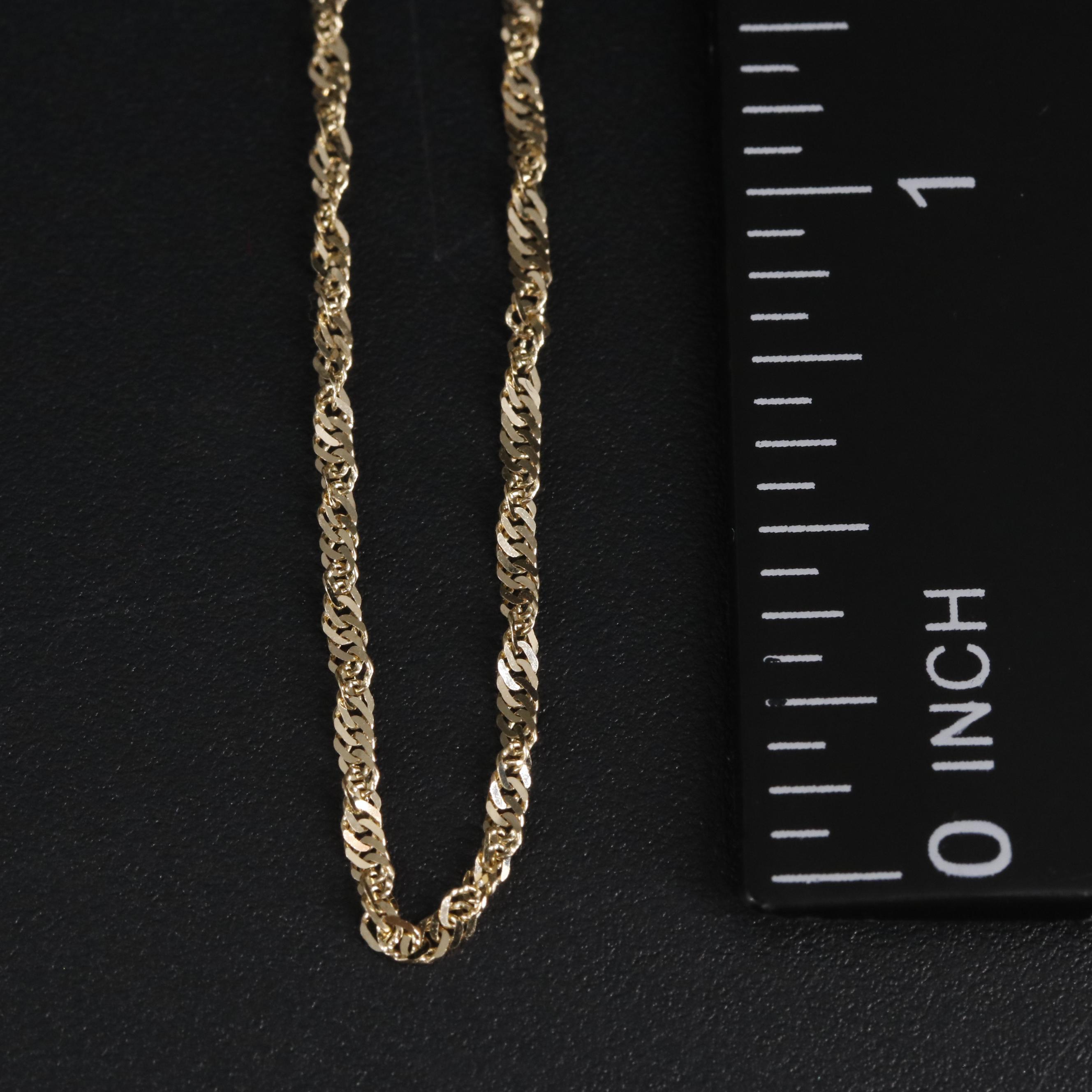 14K Singapore Chain Necklace