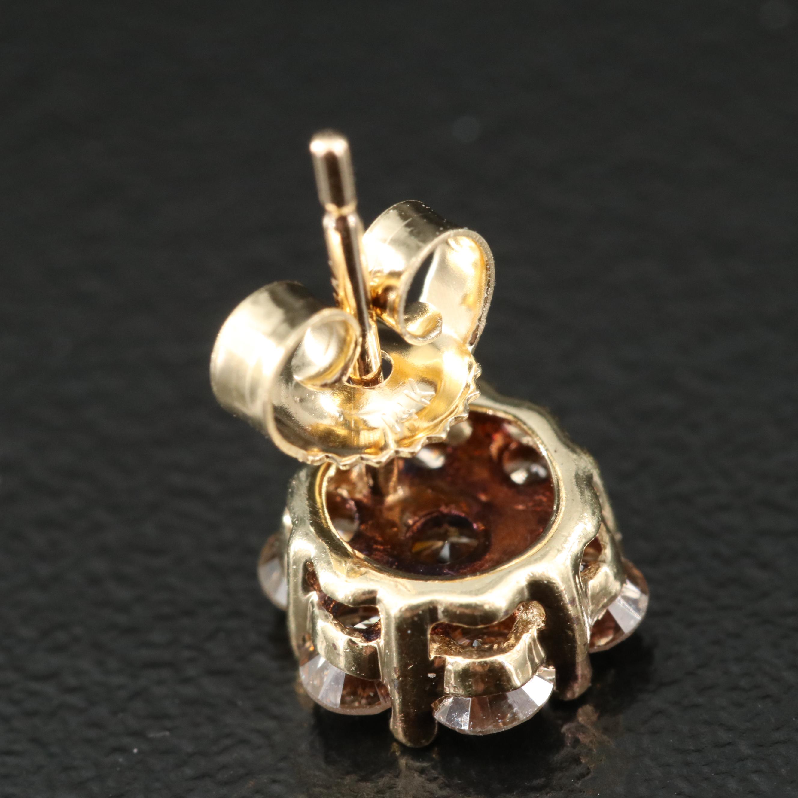 10K 0.86 CTW Diamond Cluster Earrings