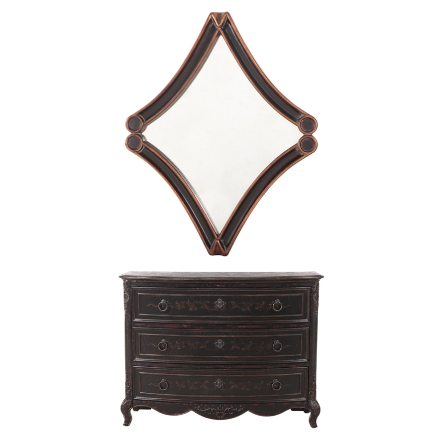 Pulaski Furniture Ebonized Chest of Drawers with Mirror