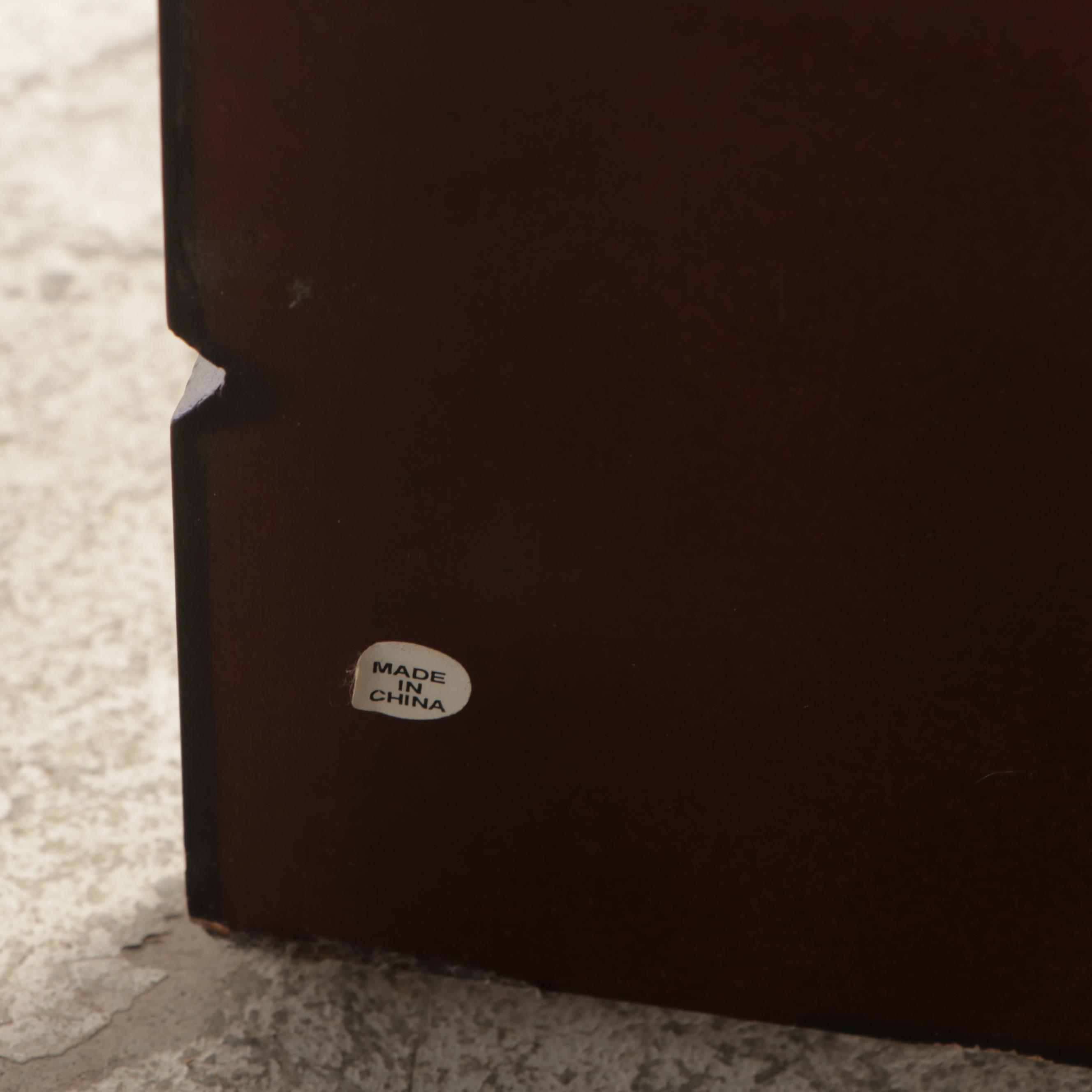 Faux-Bookcase Four-Panel Folding Screen