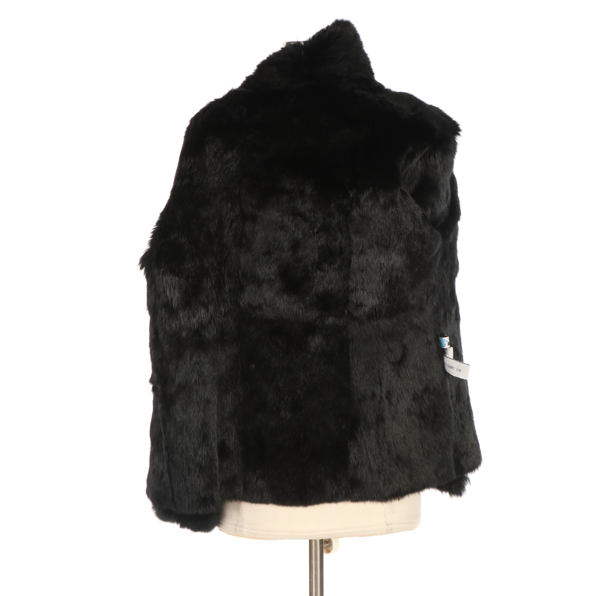 B Lucid Rabbit Skin Fur Lined Jacket