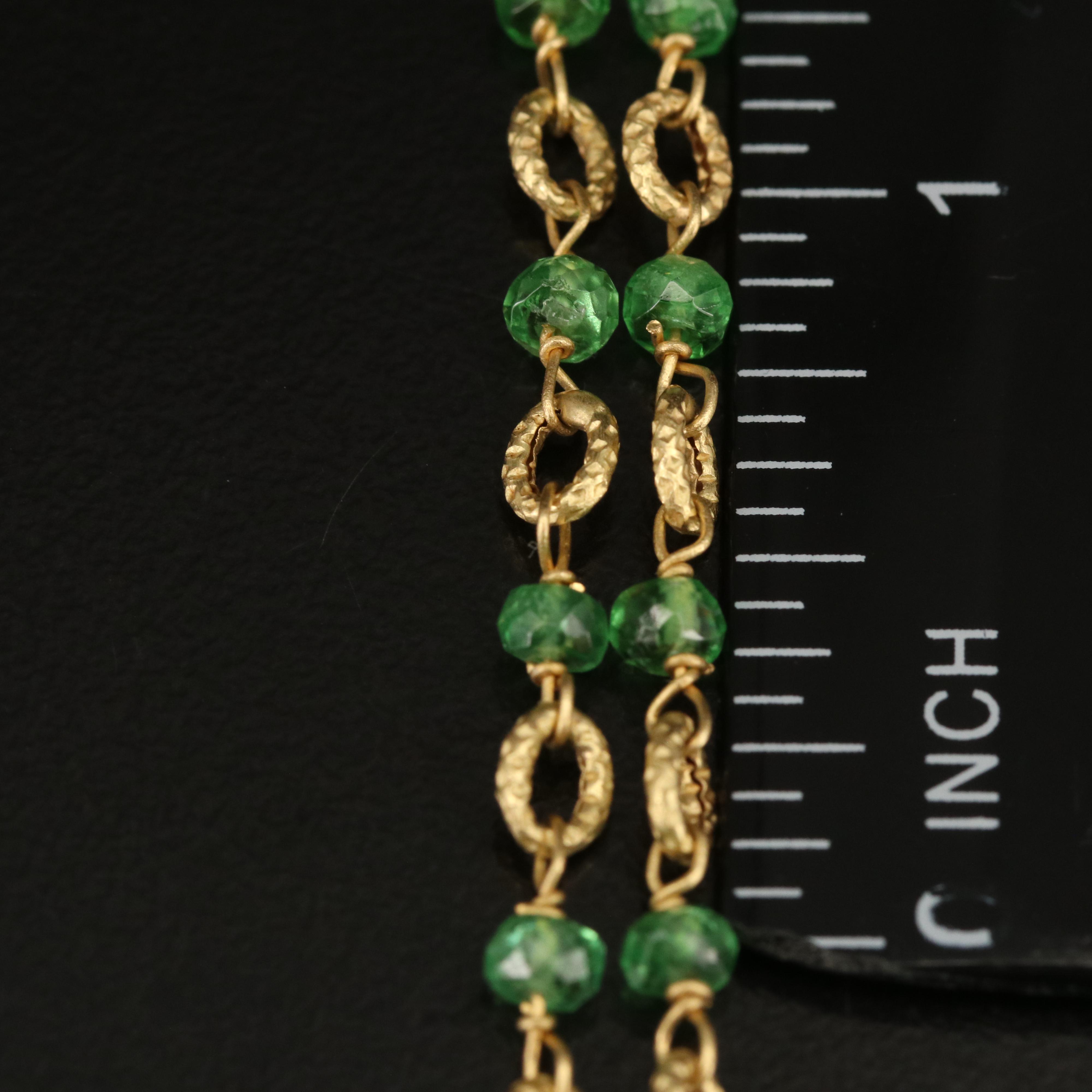 18K Tsavorite Faceted Bead Necklace