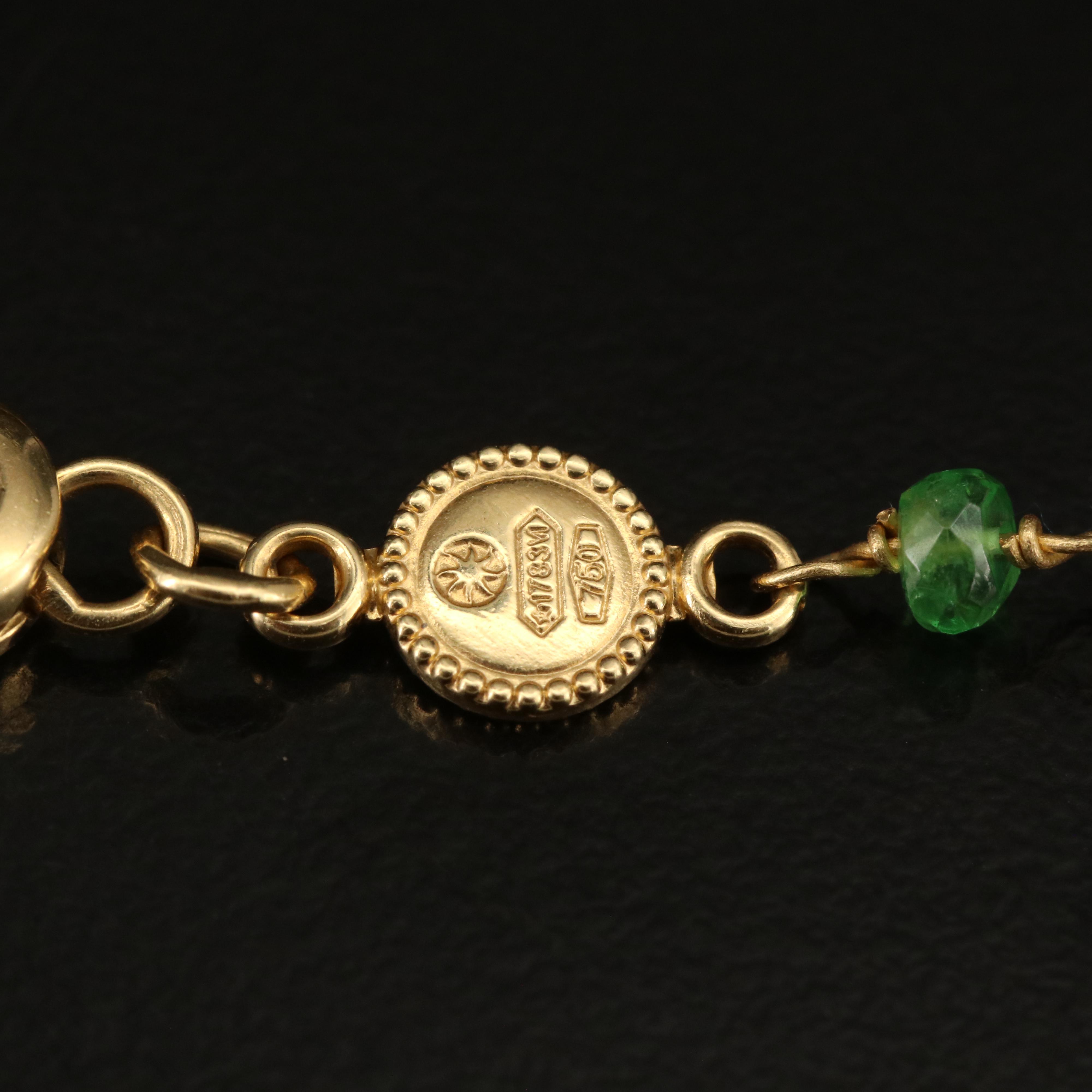 18K Tsavorite Faceted Bead Necklace