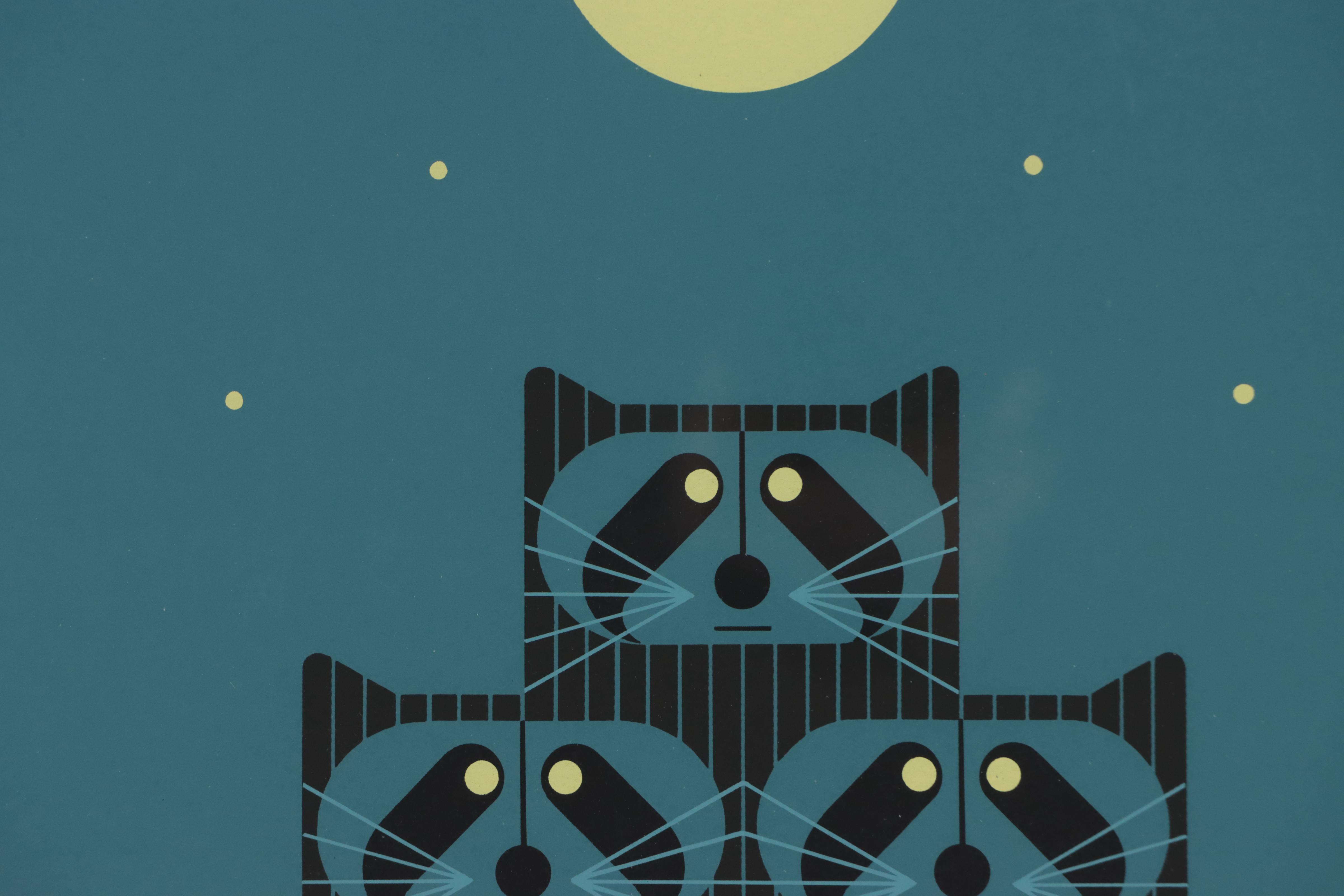 Charley Harper Serigraph "Raccpack," 1975