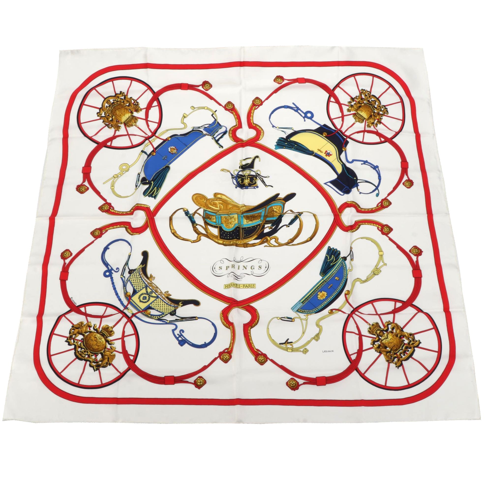 Hermès "Springs" Scarf 90 in Silk Twill