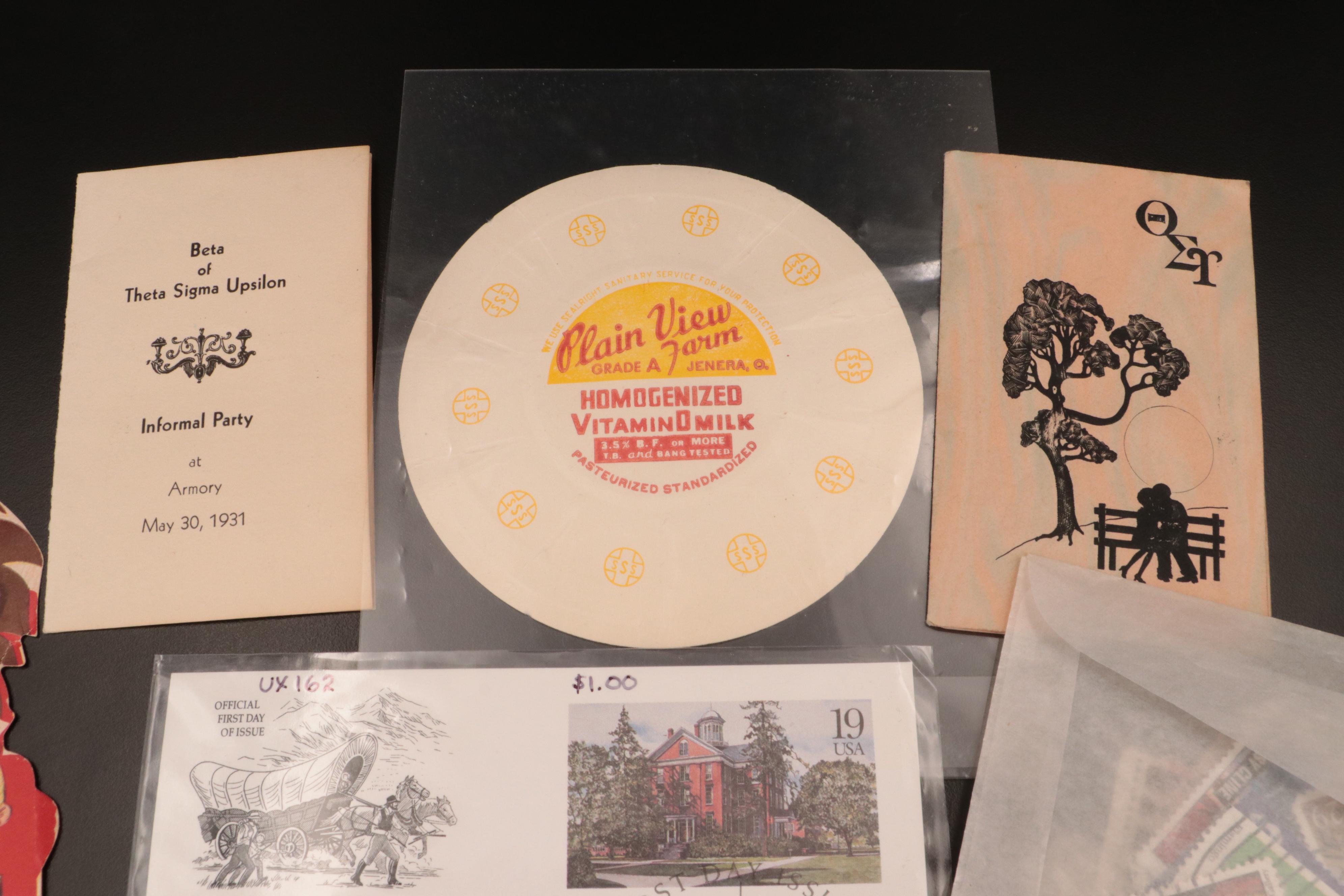 Sixteen Coins, Postage Stamps, and Other Ephemera