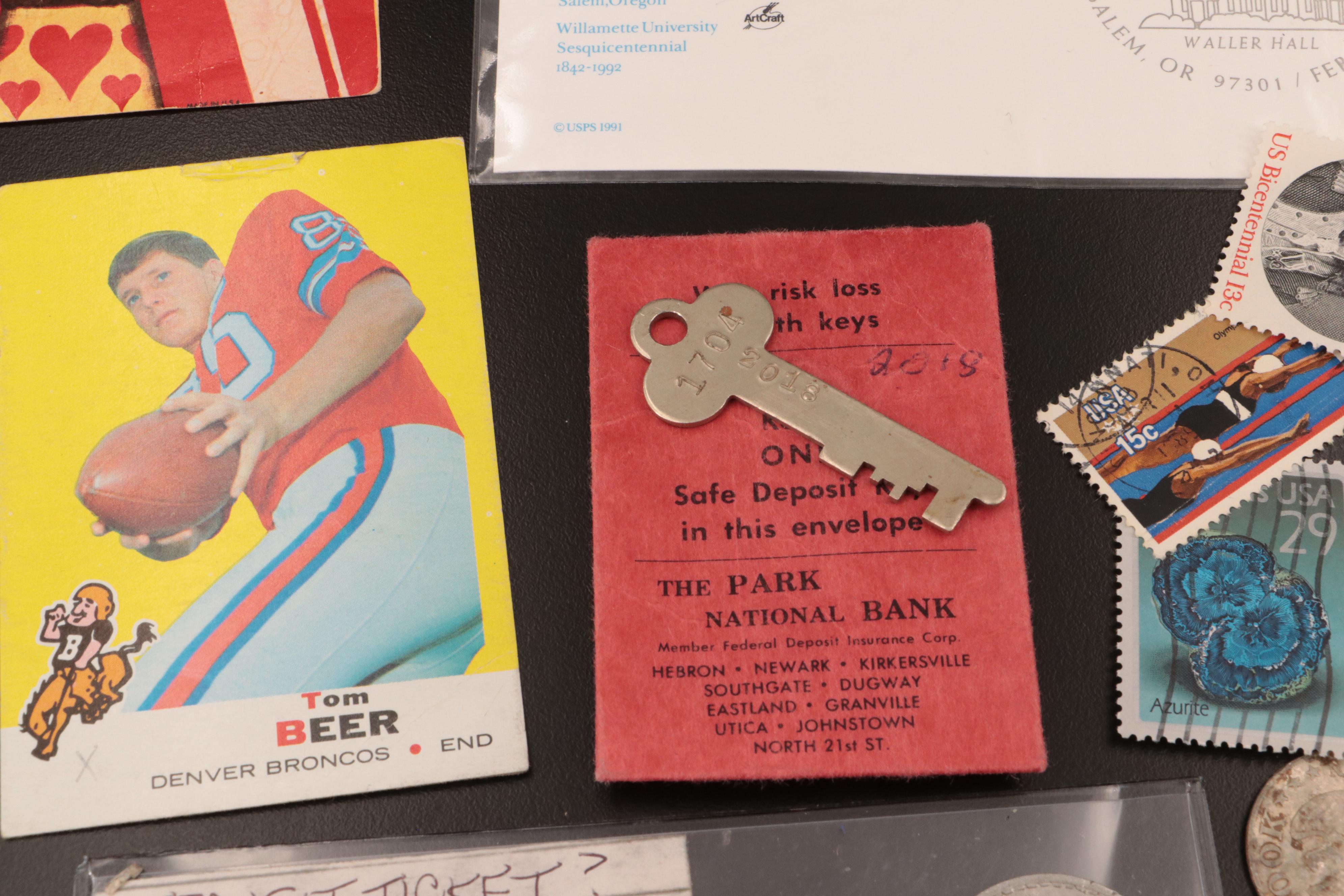 Sixteen Coins, Postage Stamps, and Other Ephemera