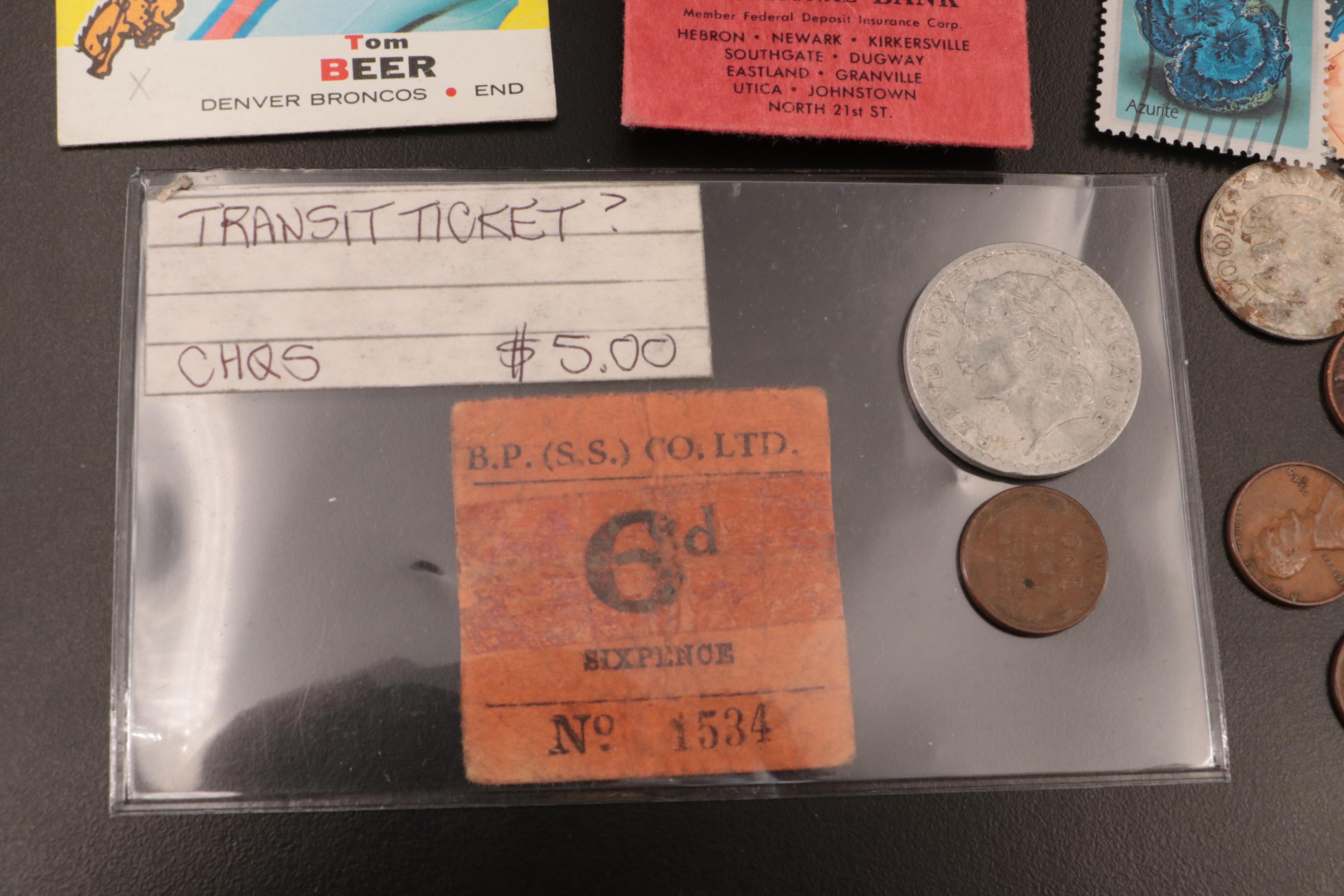 Sixteen Coins, Postage Stamps, and Other Ephemera
