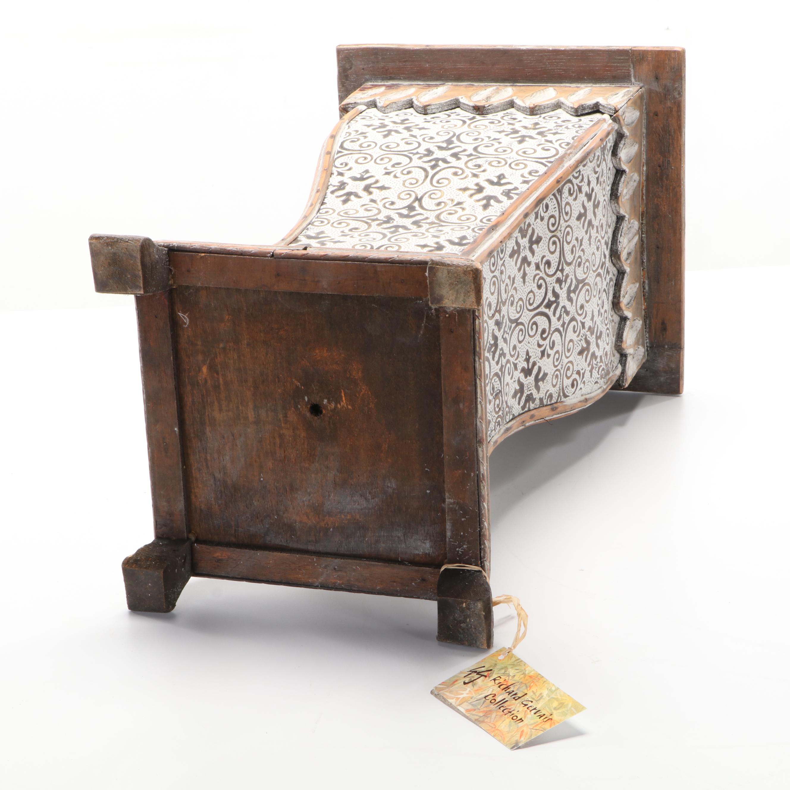 Philippine Carved Wood and Pressed Metal Pedestal Table, 20th Century