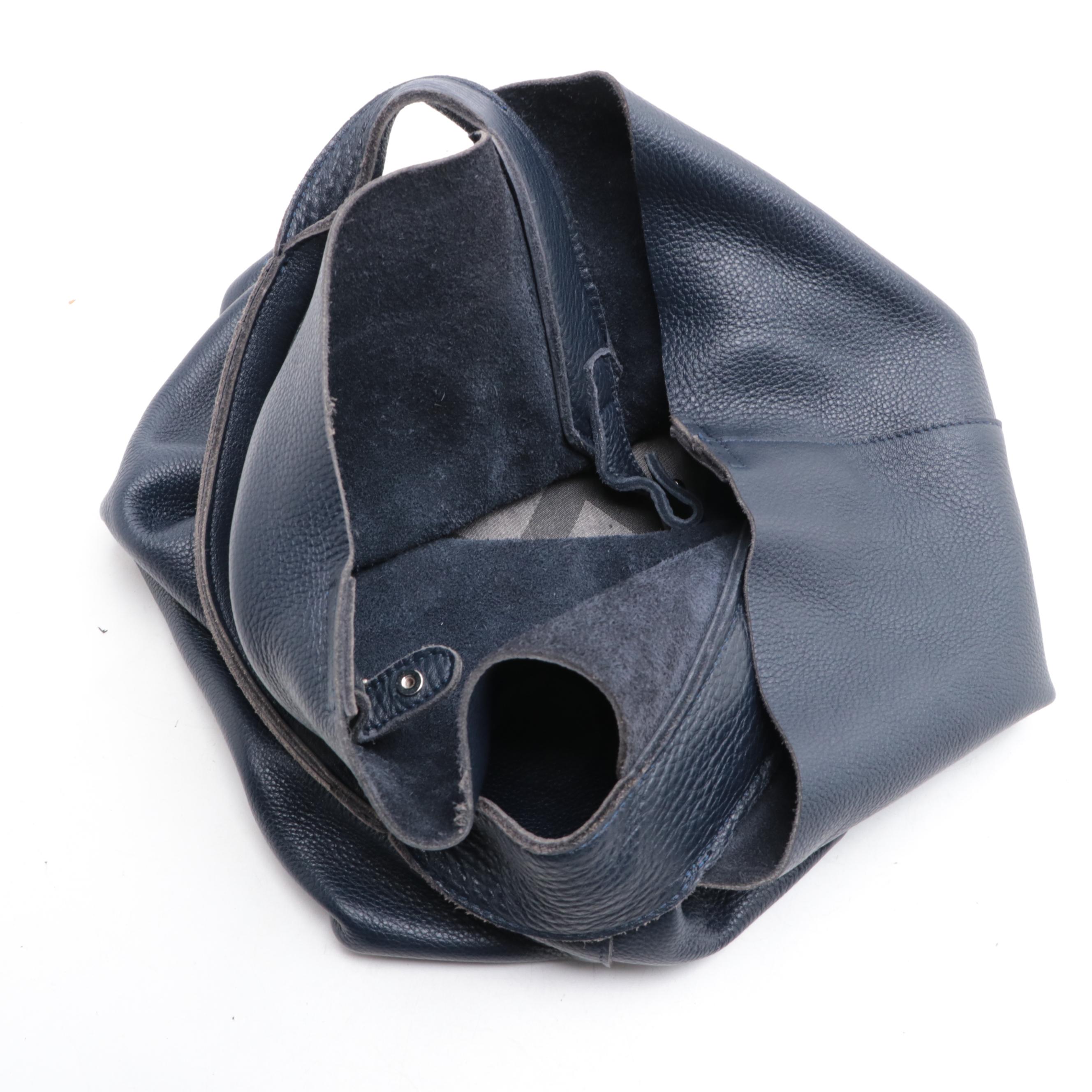 Stuart Weitzman Clutch in Navy Suede, 'S MaxMara Crossbody, and Leather Hobo Bag