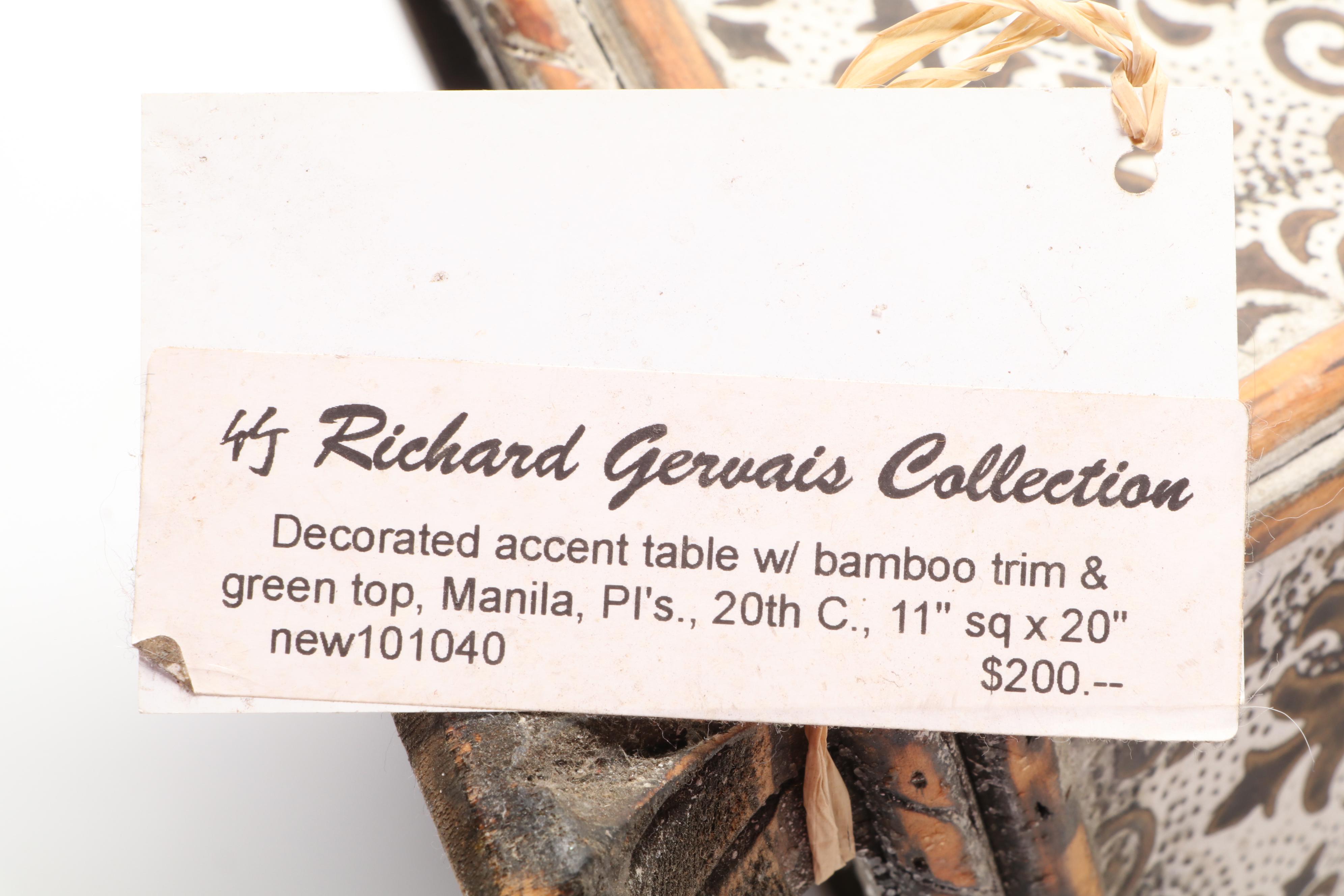 Philippine Carved Wood and Pressed Metal Pedestal Table, 20th Century