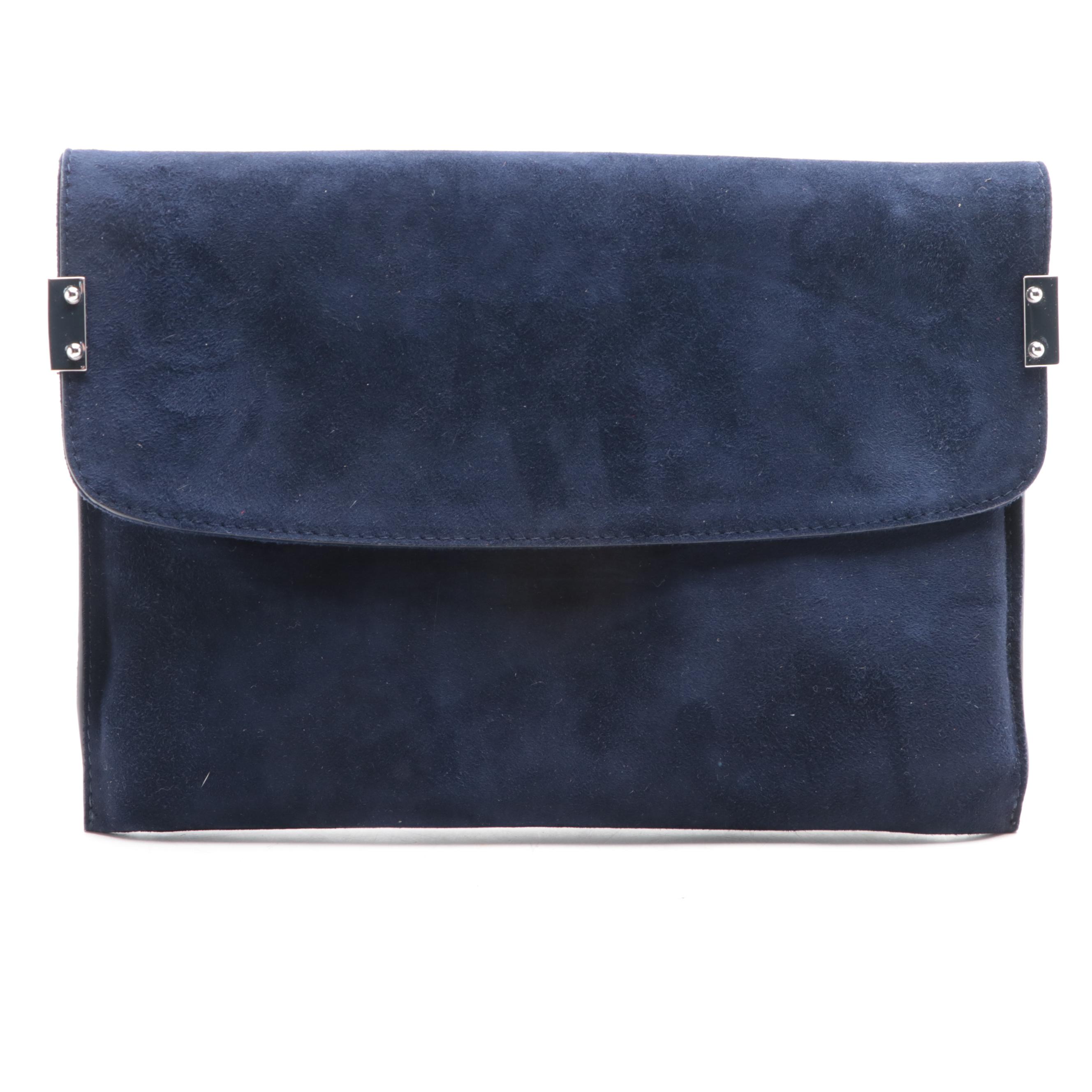 Stuart Weitzman Clutch in Navy Suede, 'S MaxMara Crossbody, and Leather Hobo Bag