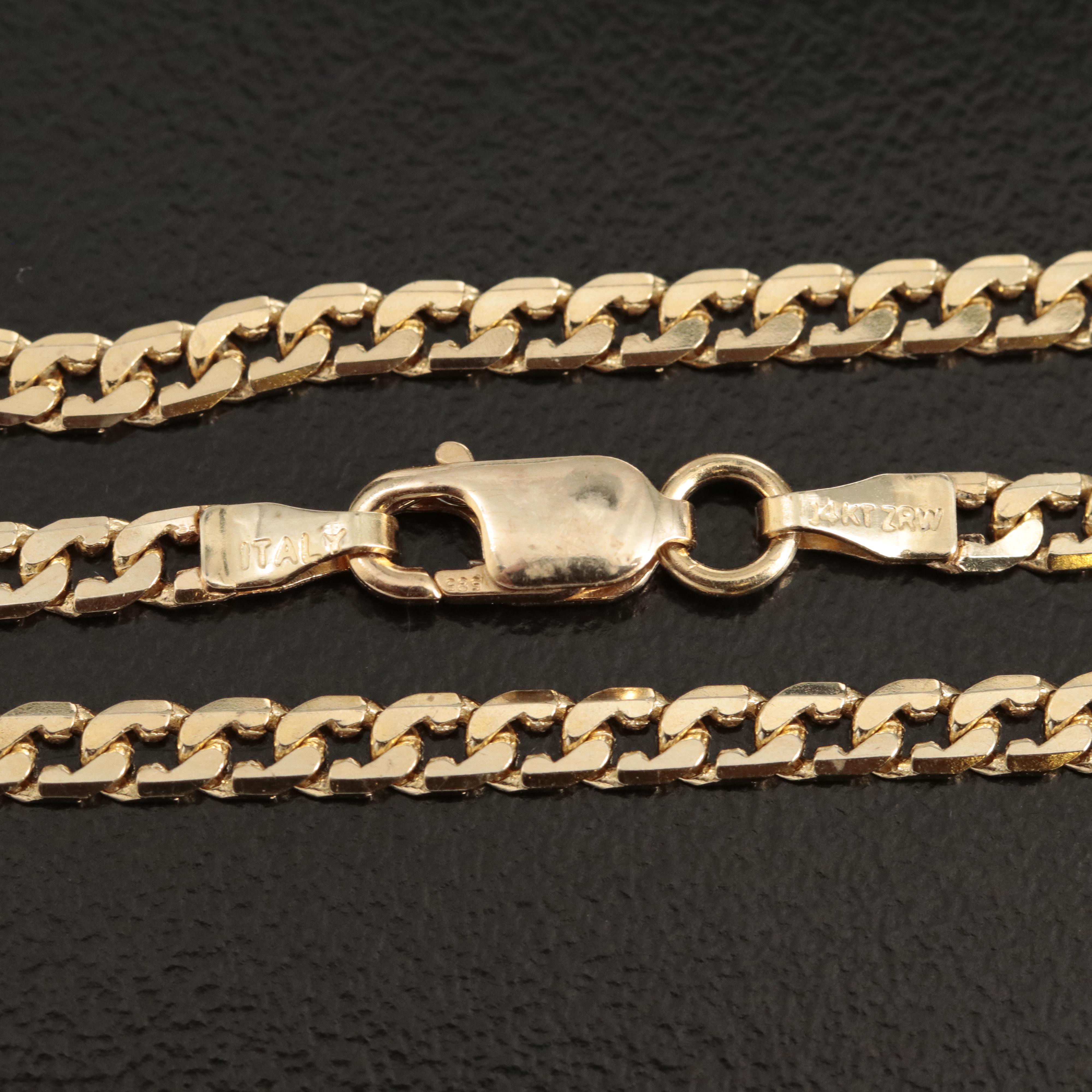 Italian 14K Curb Chain Necklace