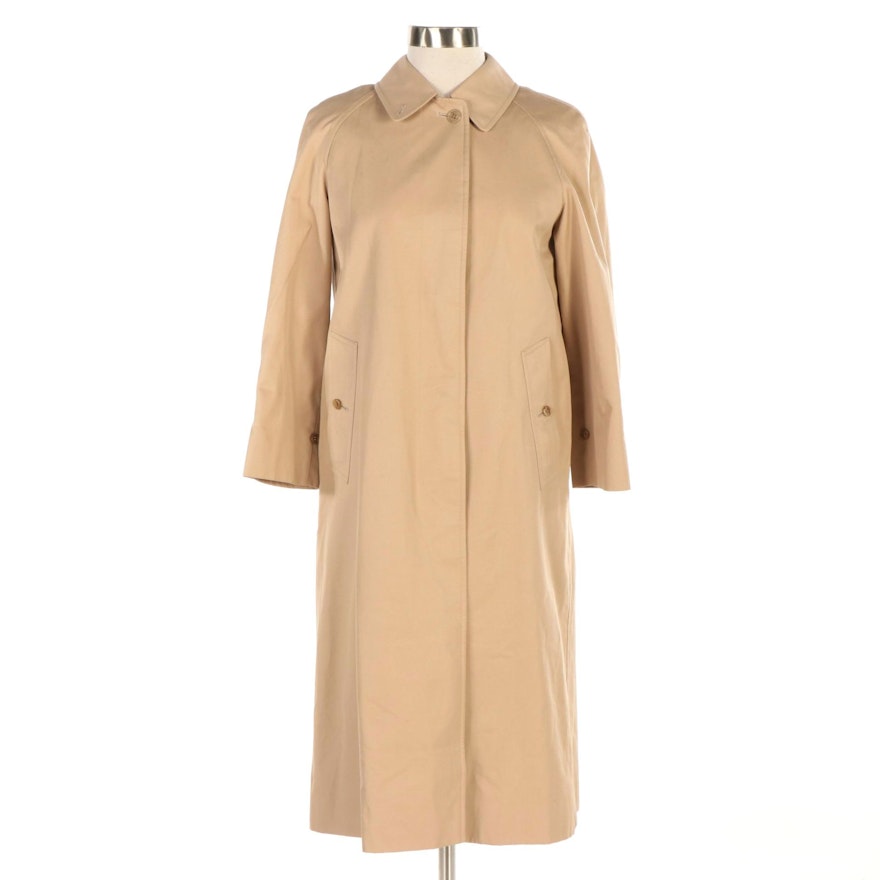 Burberrys Raglan-Sleeve Car Coat in Cotton Blend Gabardine w/Removable Lining