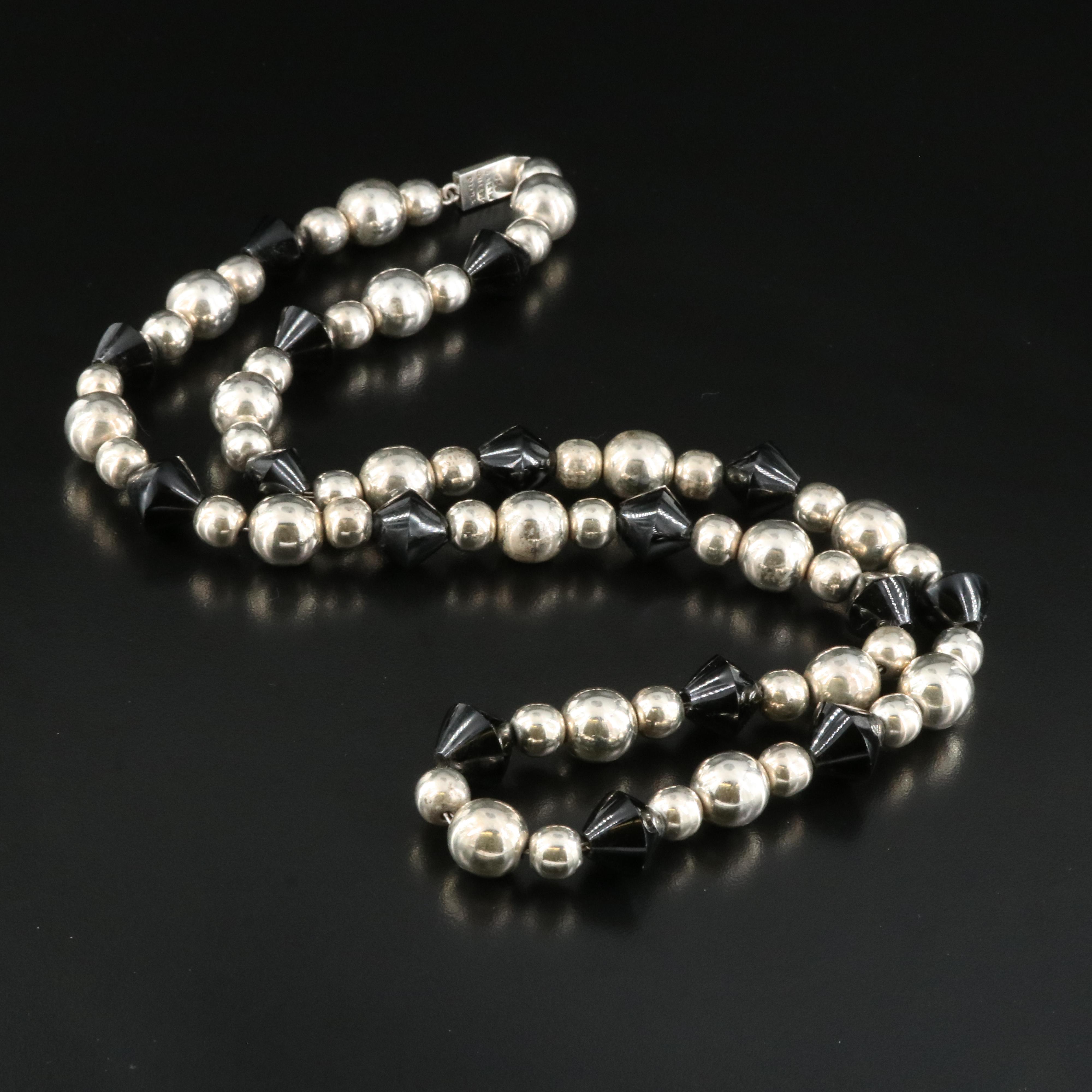 Mexican Sterling Beaded Necklace