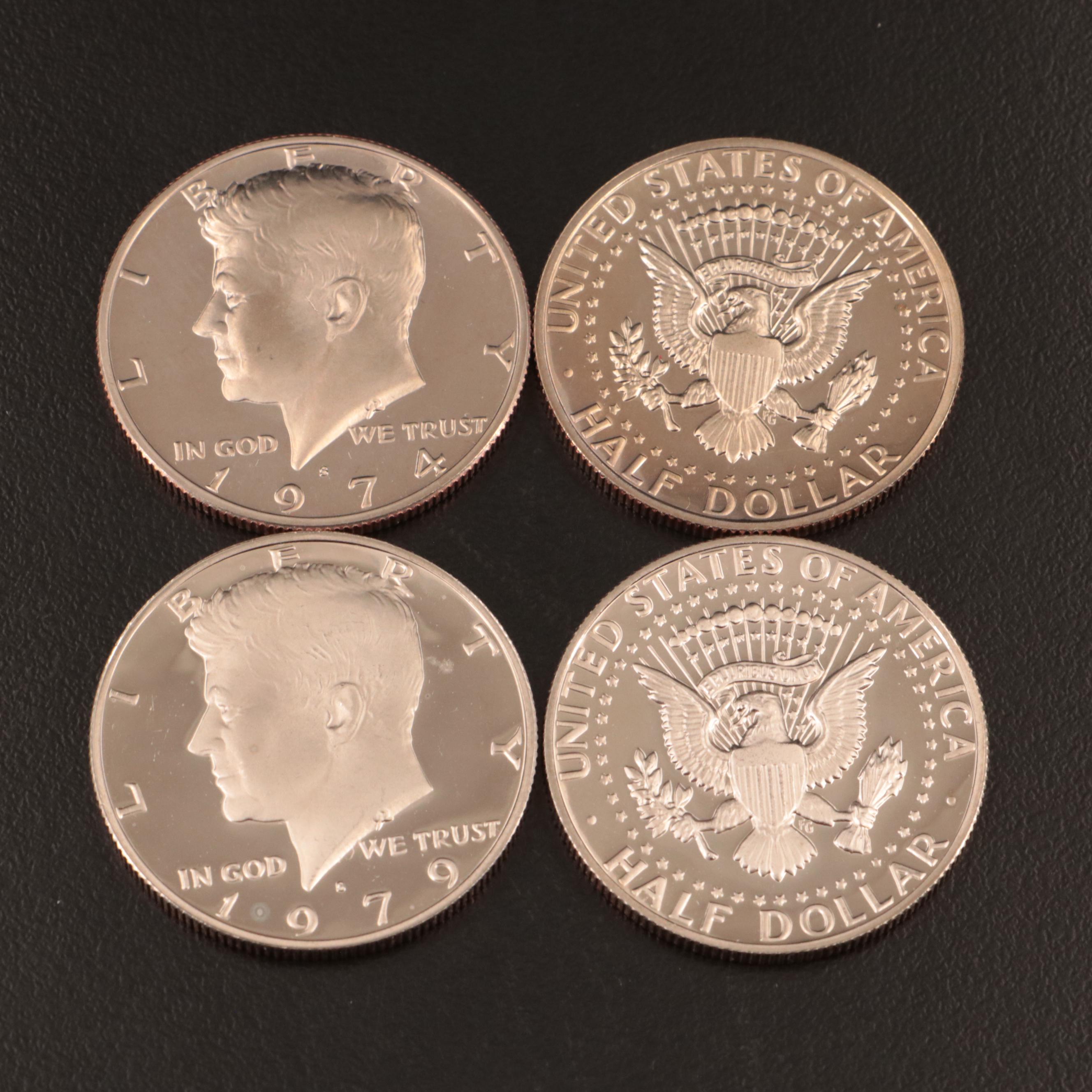 Two Rolls of Twenty Proof Kennedy Half Dollars