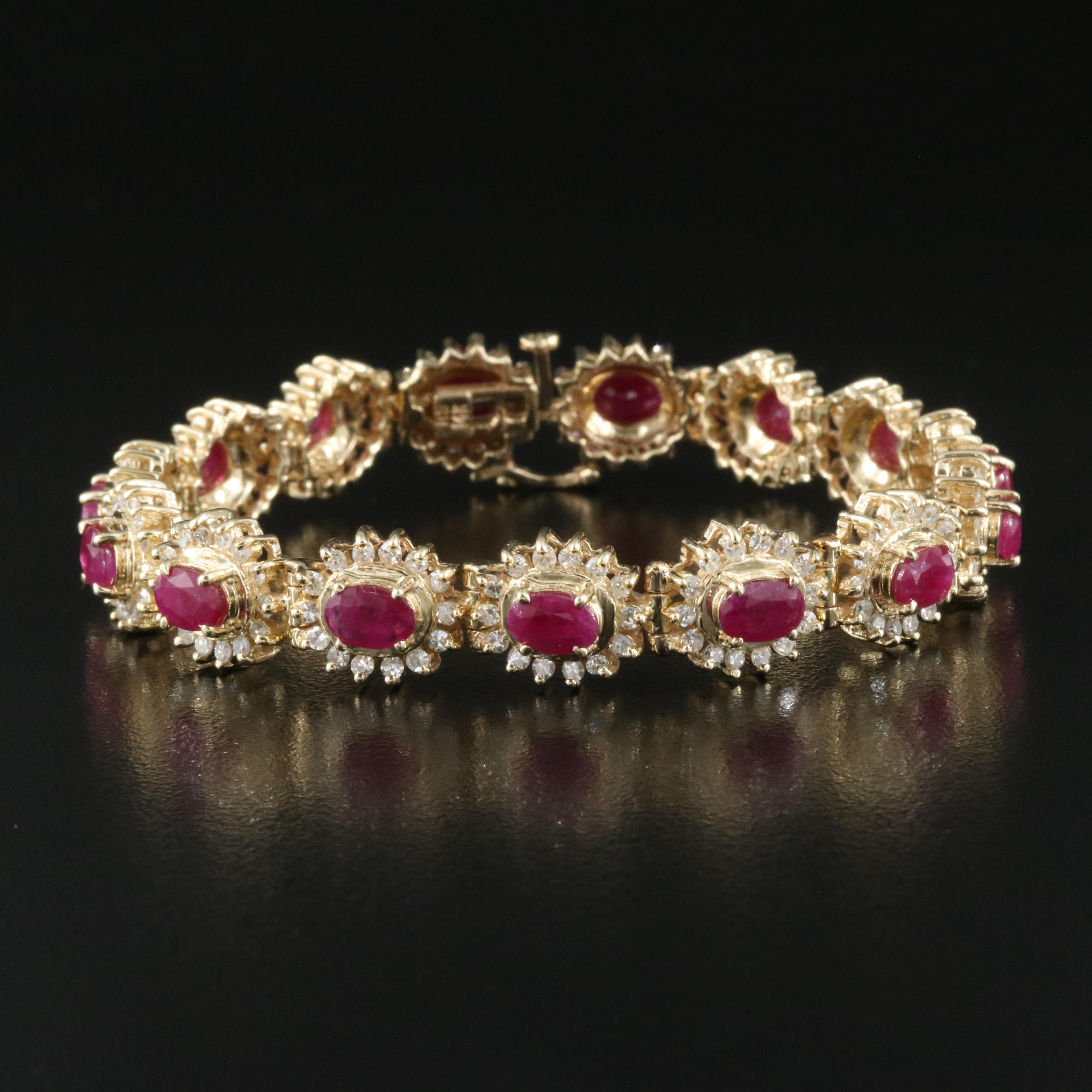 14K Ruby and 3.13 CTW Diamond Bracelet