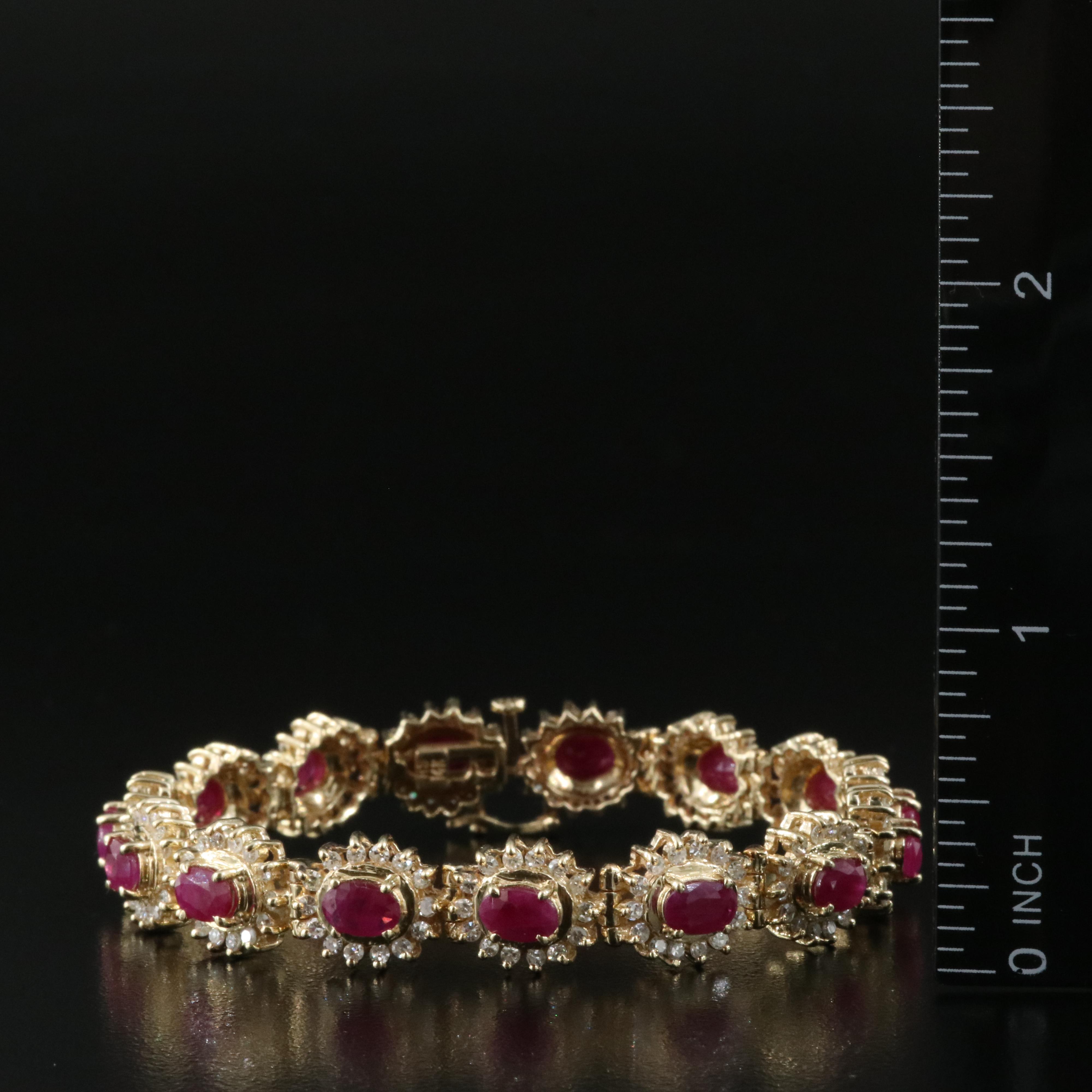 14K Ruby and 3.13 CTW Diamond Bracelet