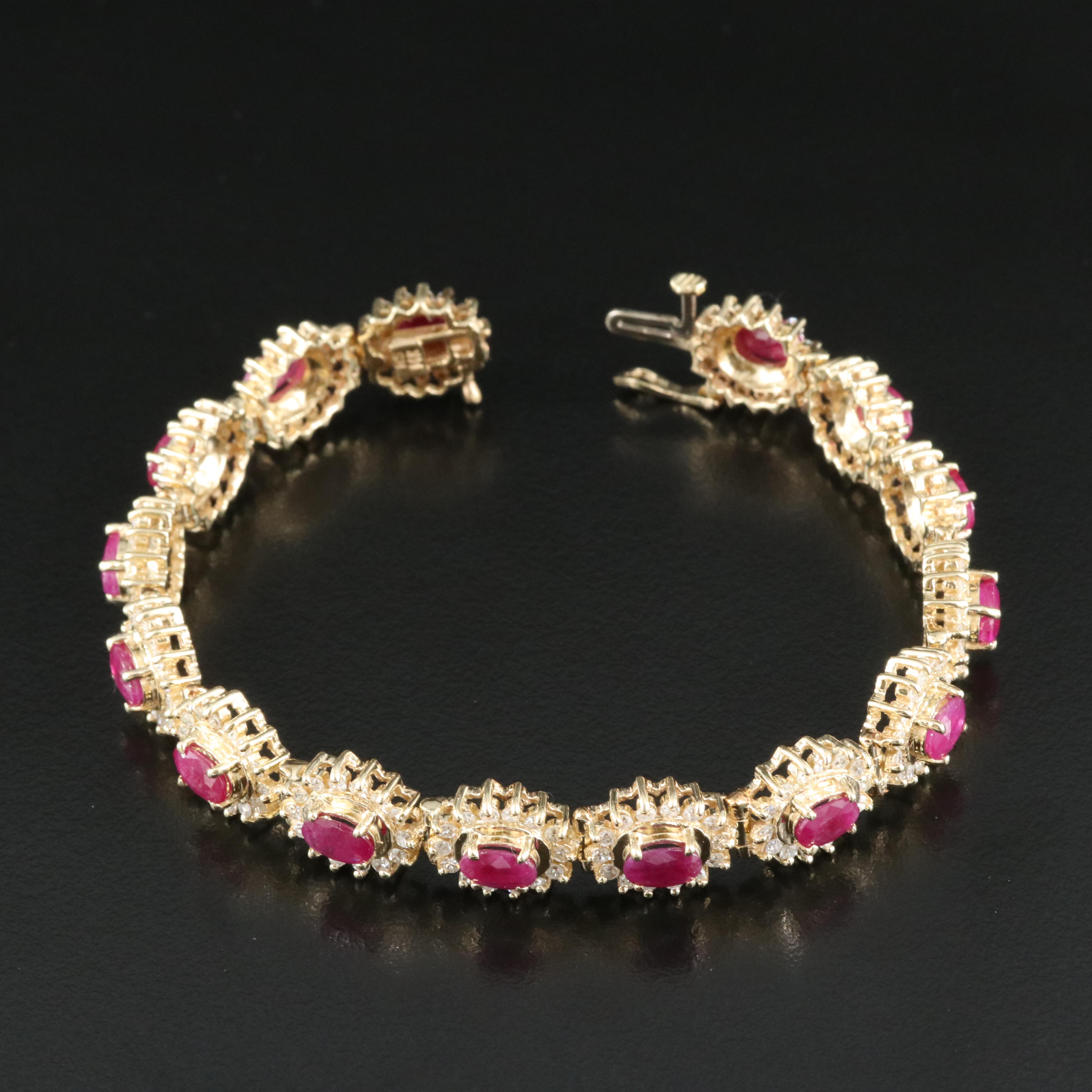 14K Ruby and 3.13 CTW Diamond Bracelet