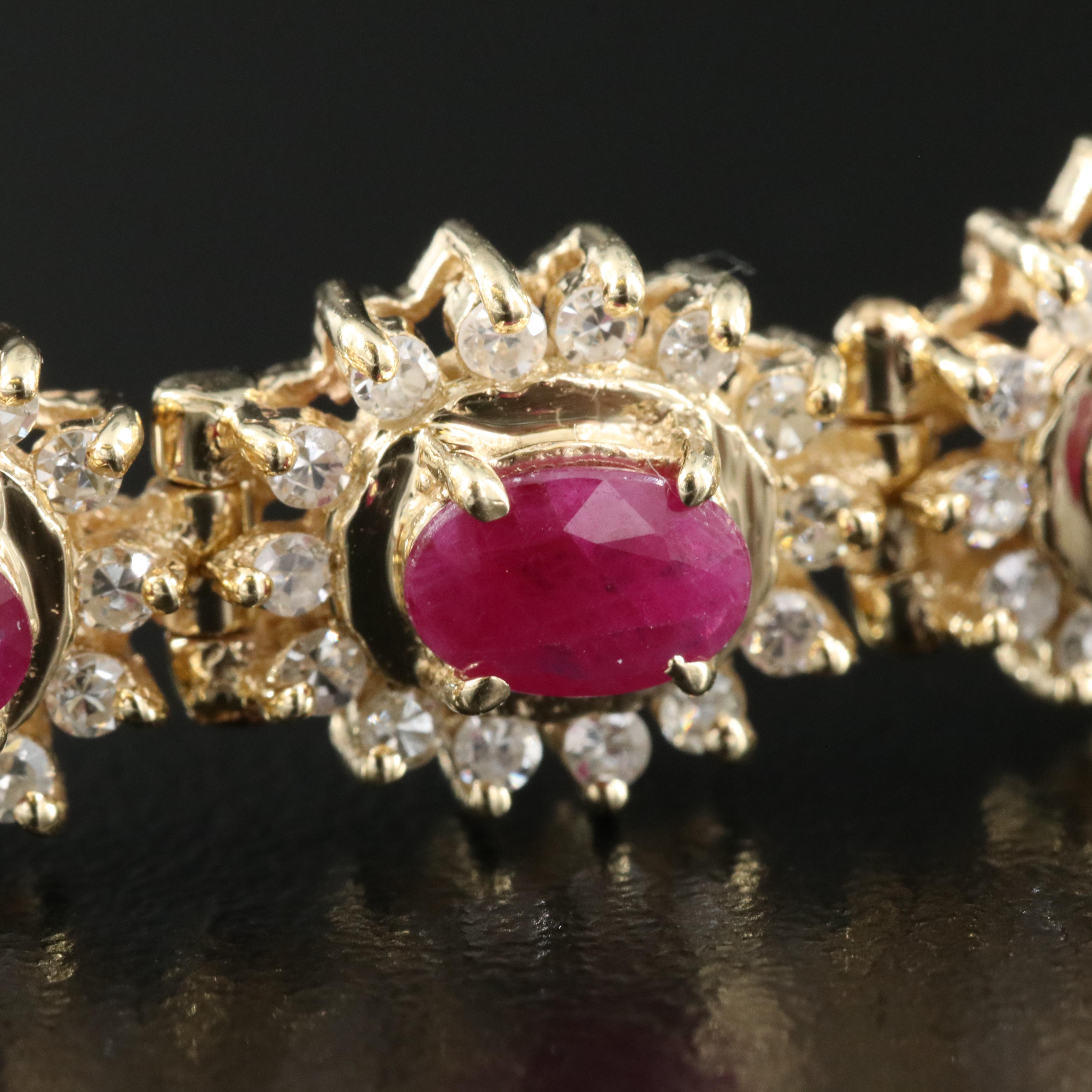 14K Ruby and 3.13 CTW Diamond Bracelet