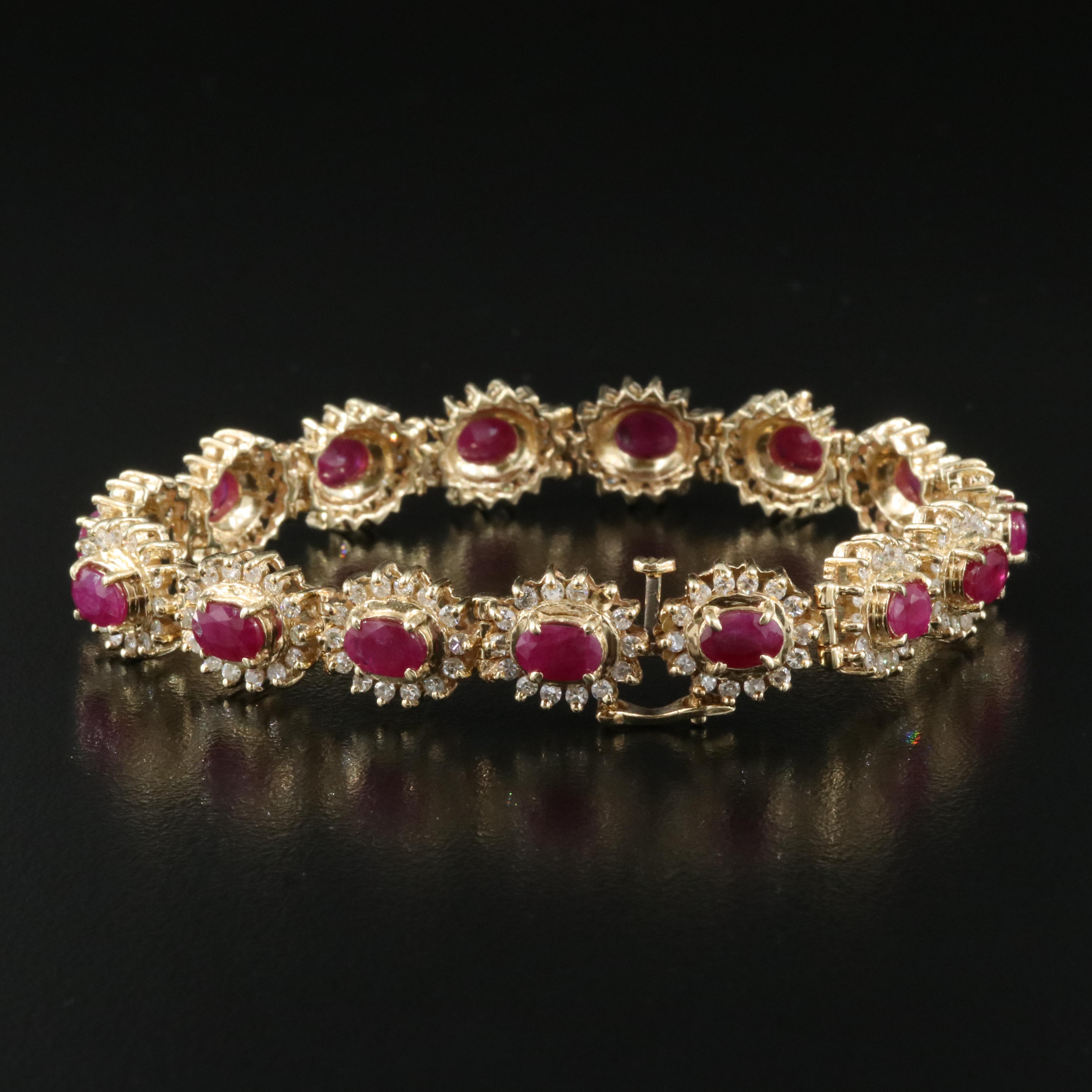 14K Ruby and 3.13 CTW Diamond Bracelet