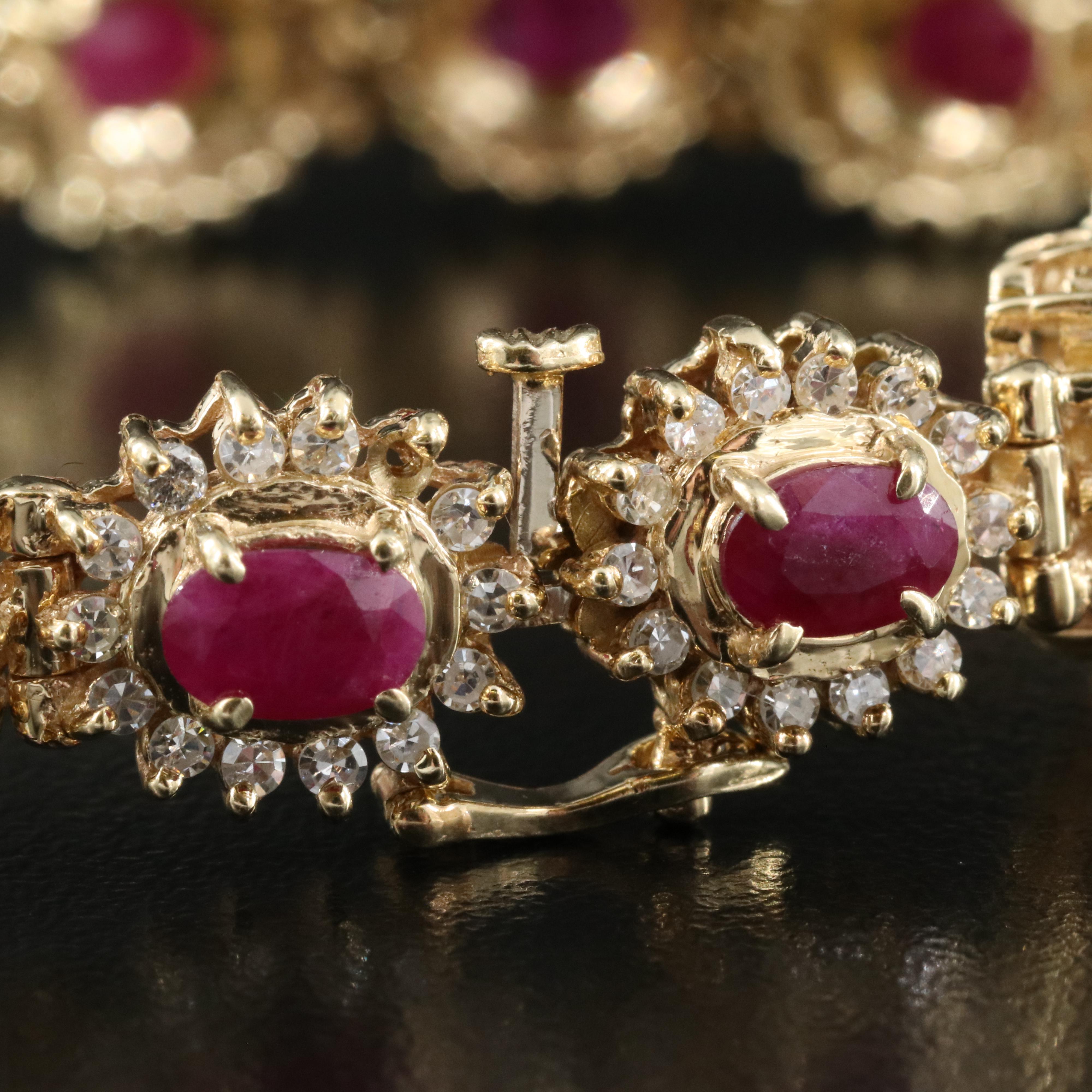 14K Ruby and 3.13 CTW Diamond Bracelet