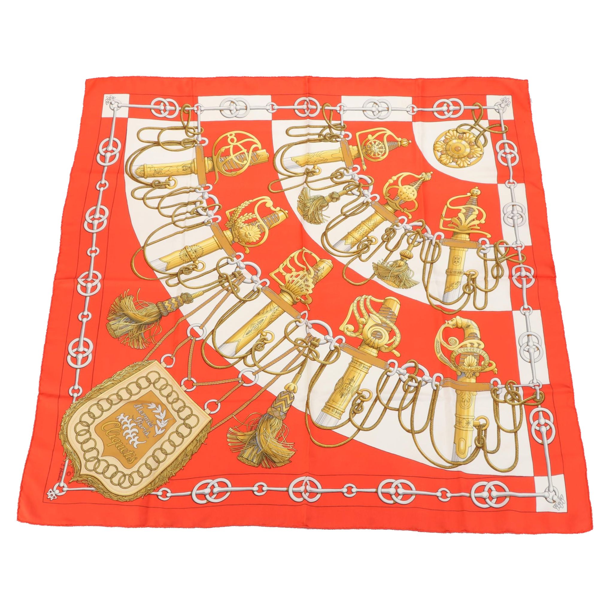 Hermès "Cliquetis" Scarf 90 in Silk Twill