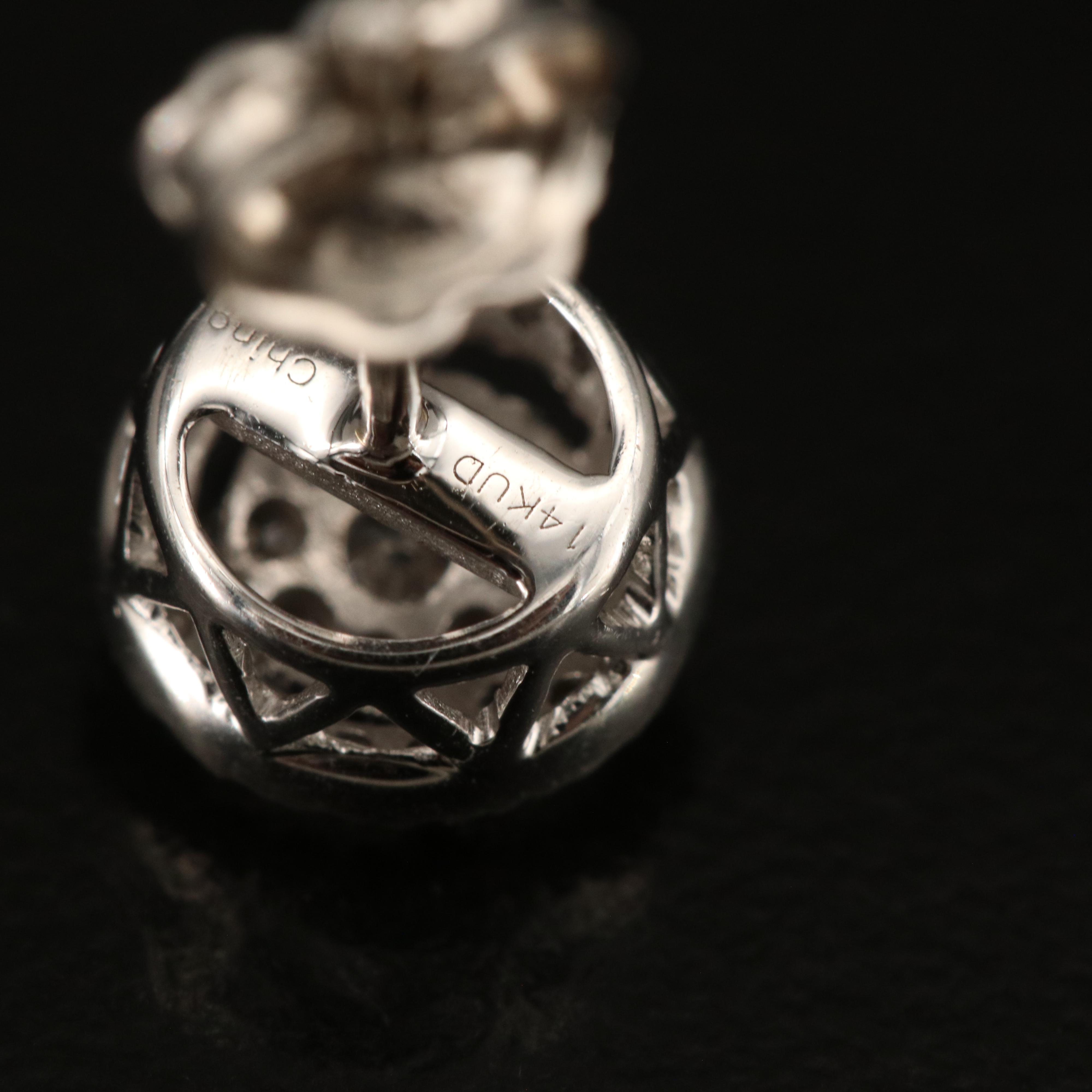 14K 0.55 CTW Diamond Halo Stud Earrings