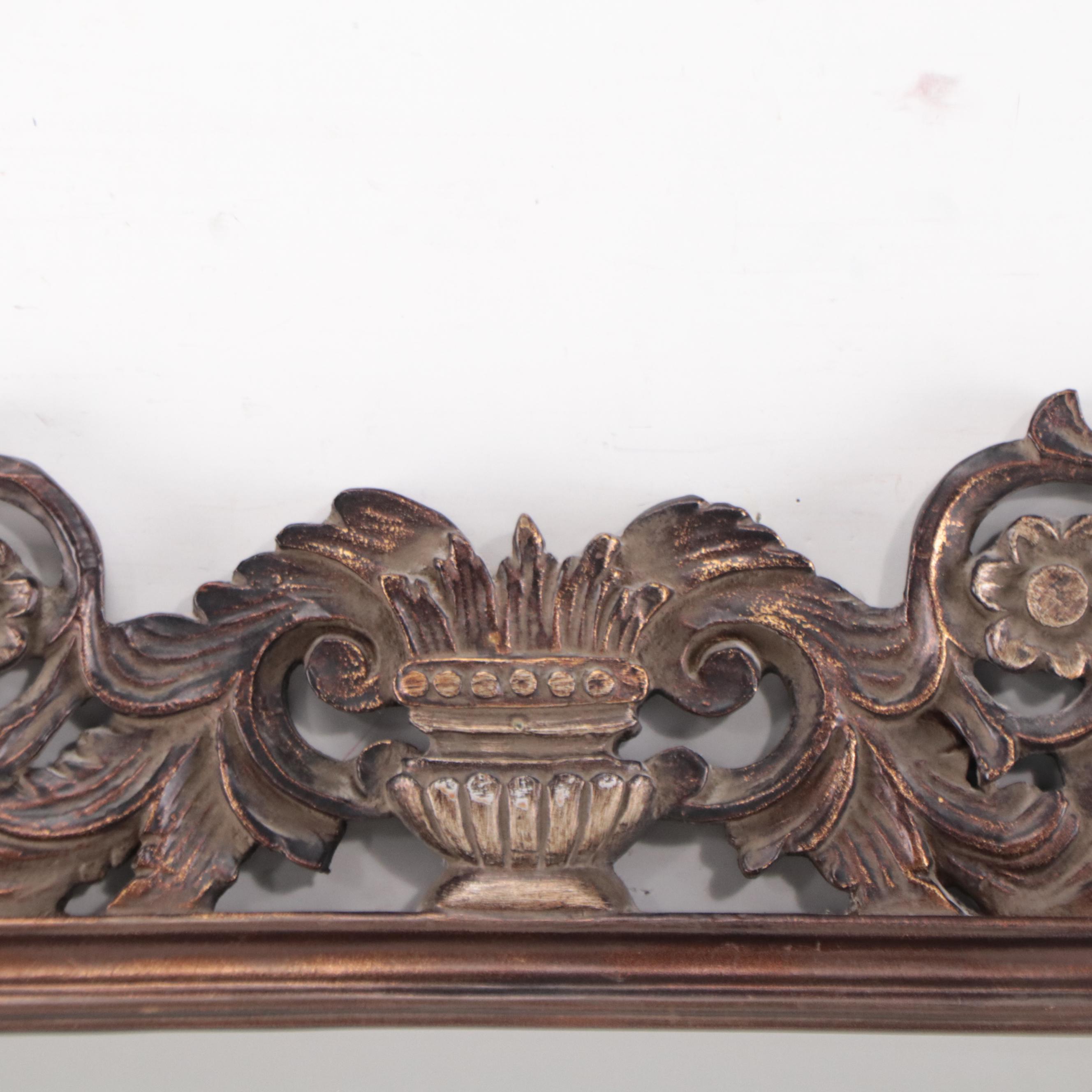 Rococo Style Carved Wood and Beveled Glass Wall Mirror