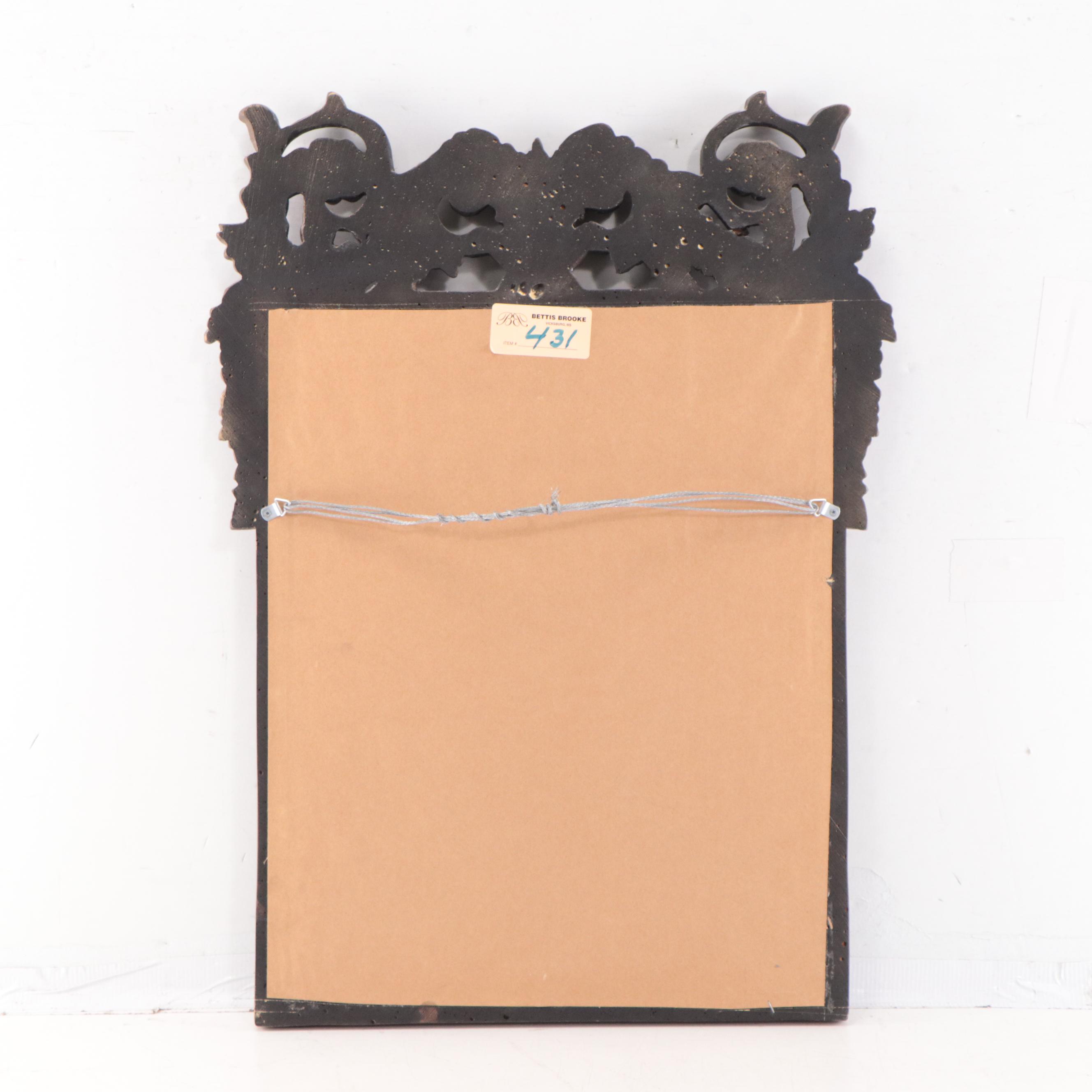 Rococo Style Carved Wood and Beveled Glass Wall Mirror