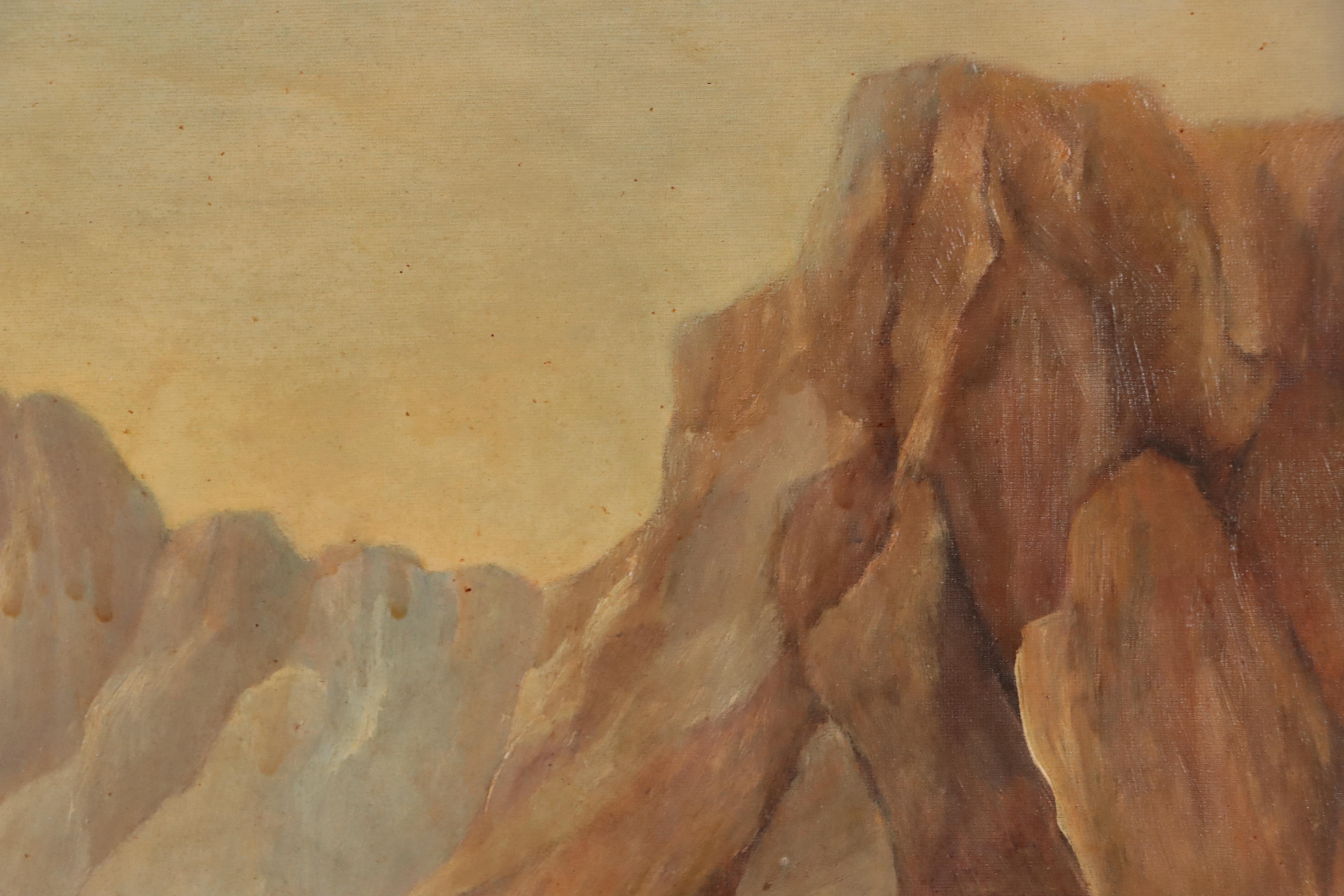 Sally Peacock Southwestern Landscape Oil Painting, Late 20th Century