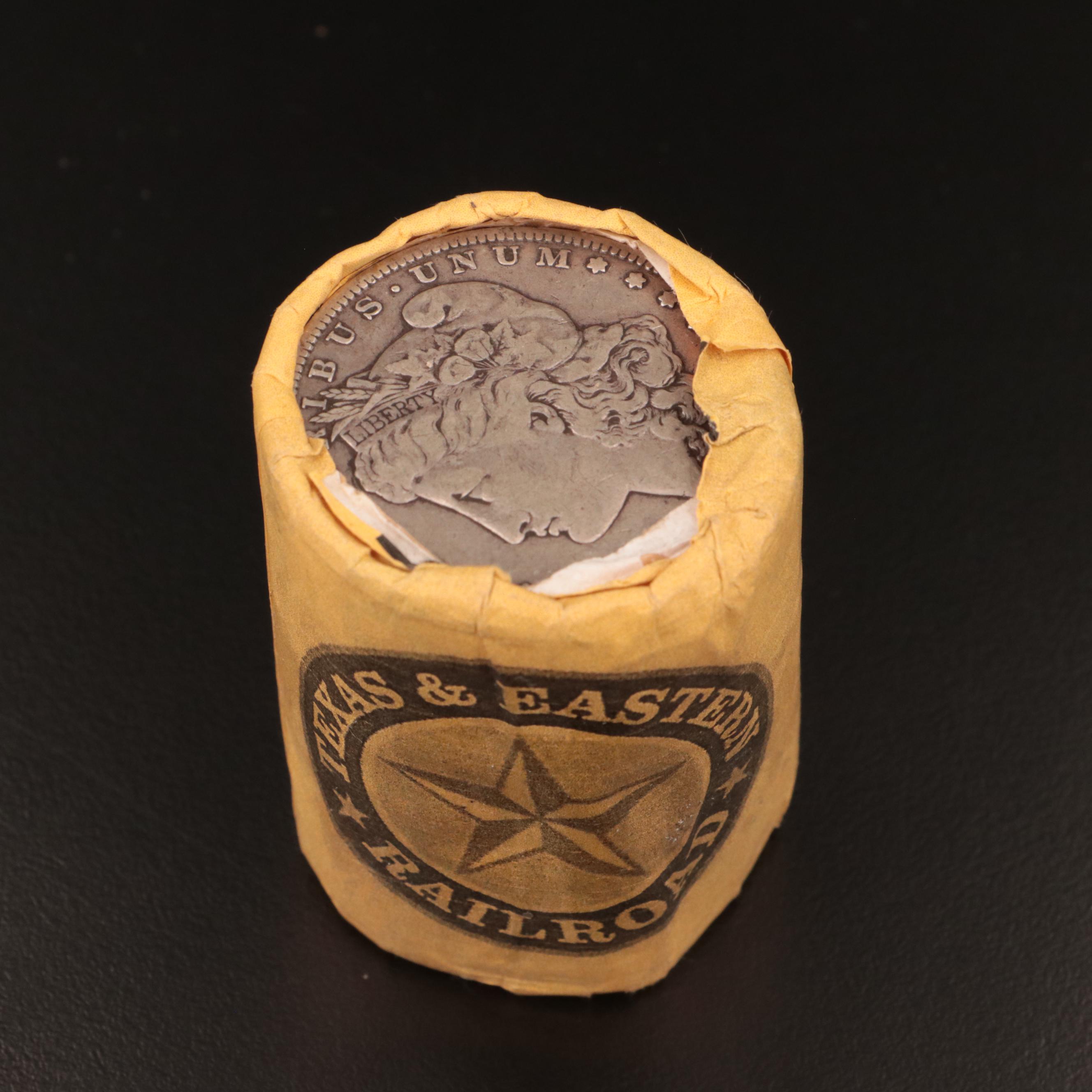 Twenty Morgan and Peace Dollars in Novelty Wrapper, Plus Four 1890-S Morgans