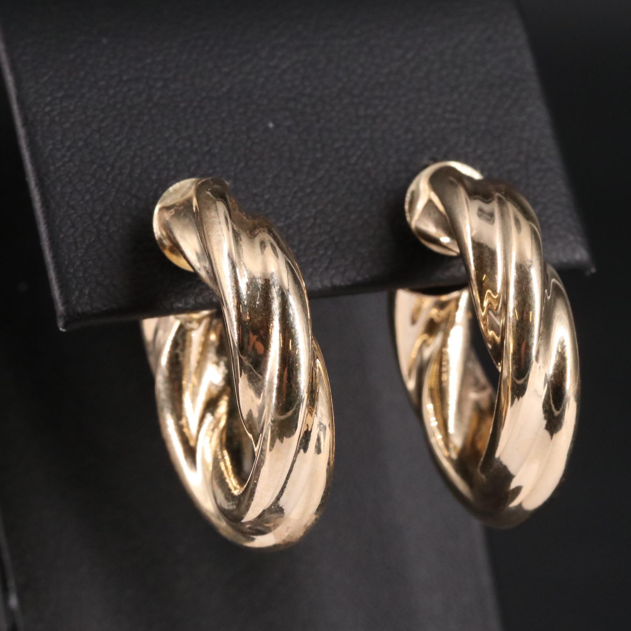 14K Twisted Hoop Earrings