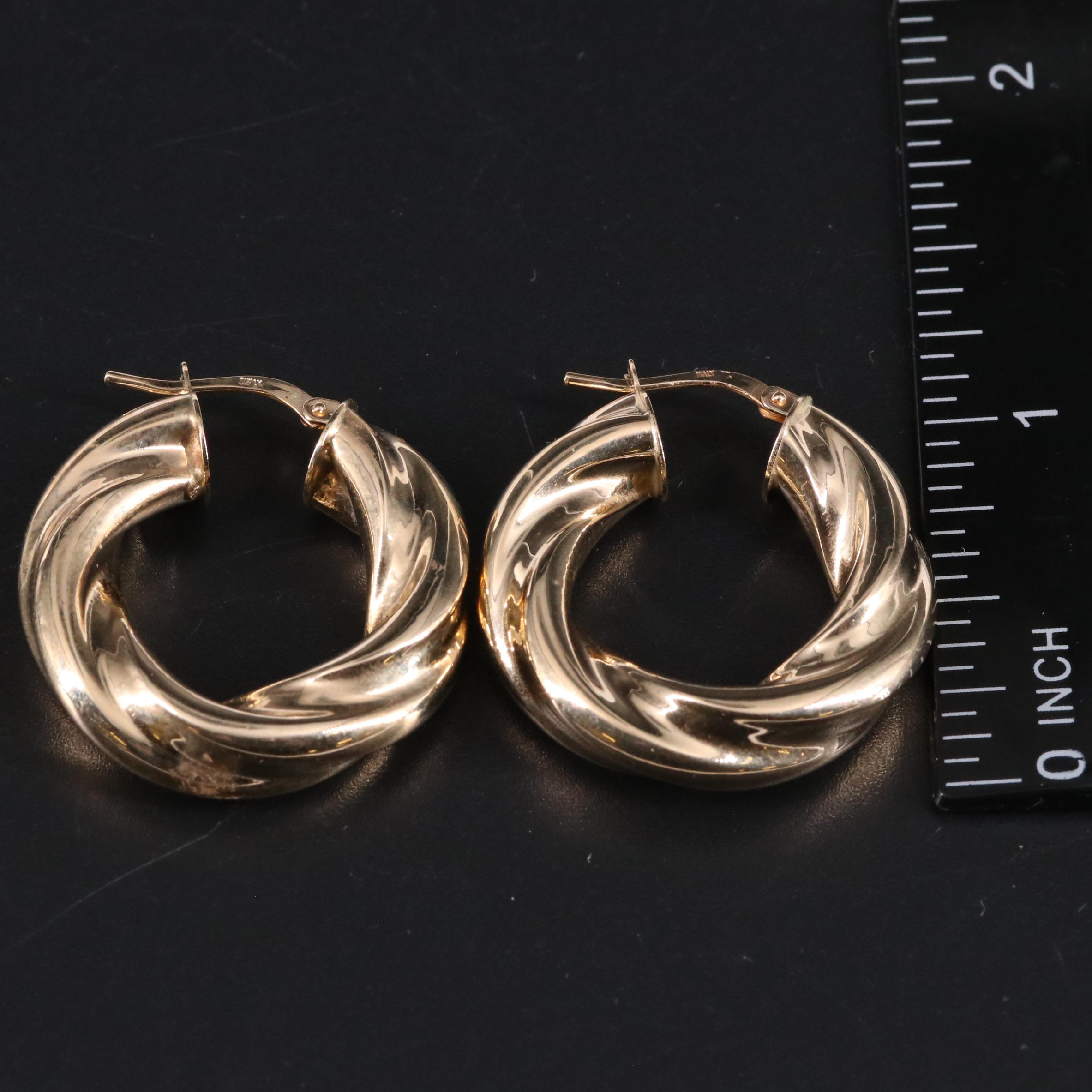 14K Twisted Hoop Earrings