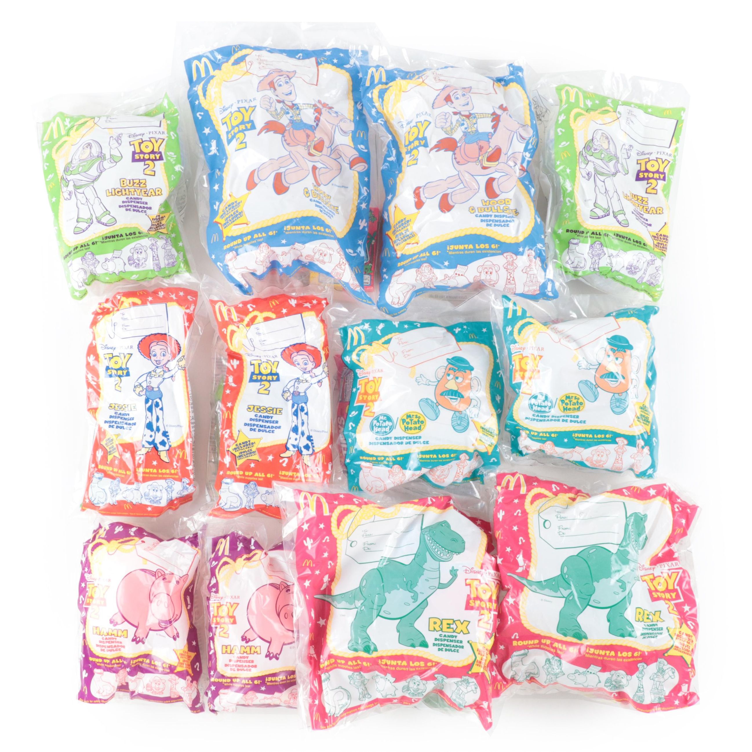 McDonald's Toy Story 2 Candy Dispensers Including Buzz Lightyear, Rex and More