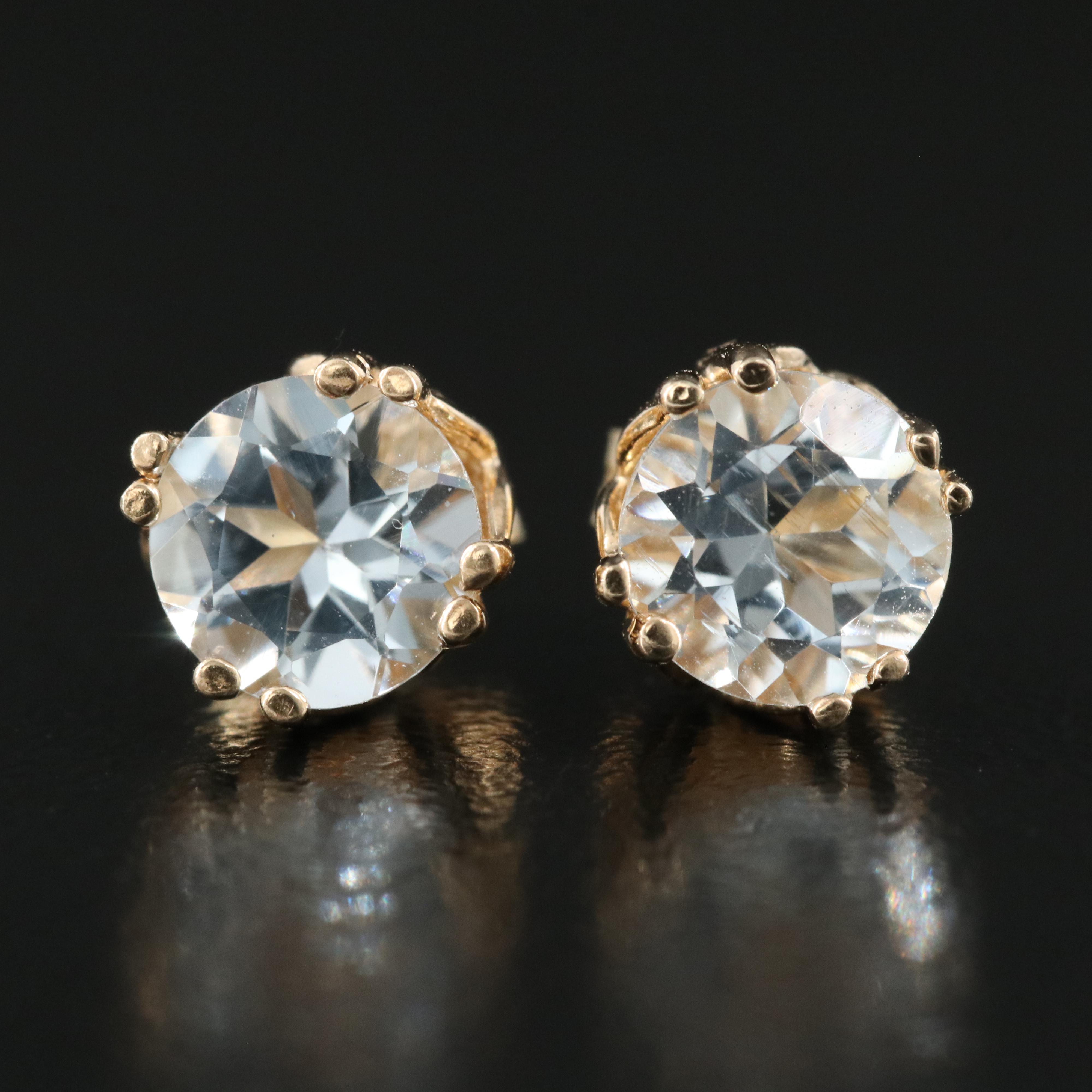 14K Aquamarine Stud Earrings