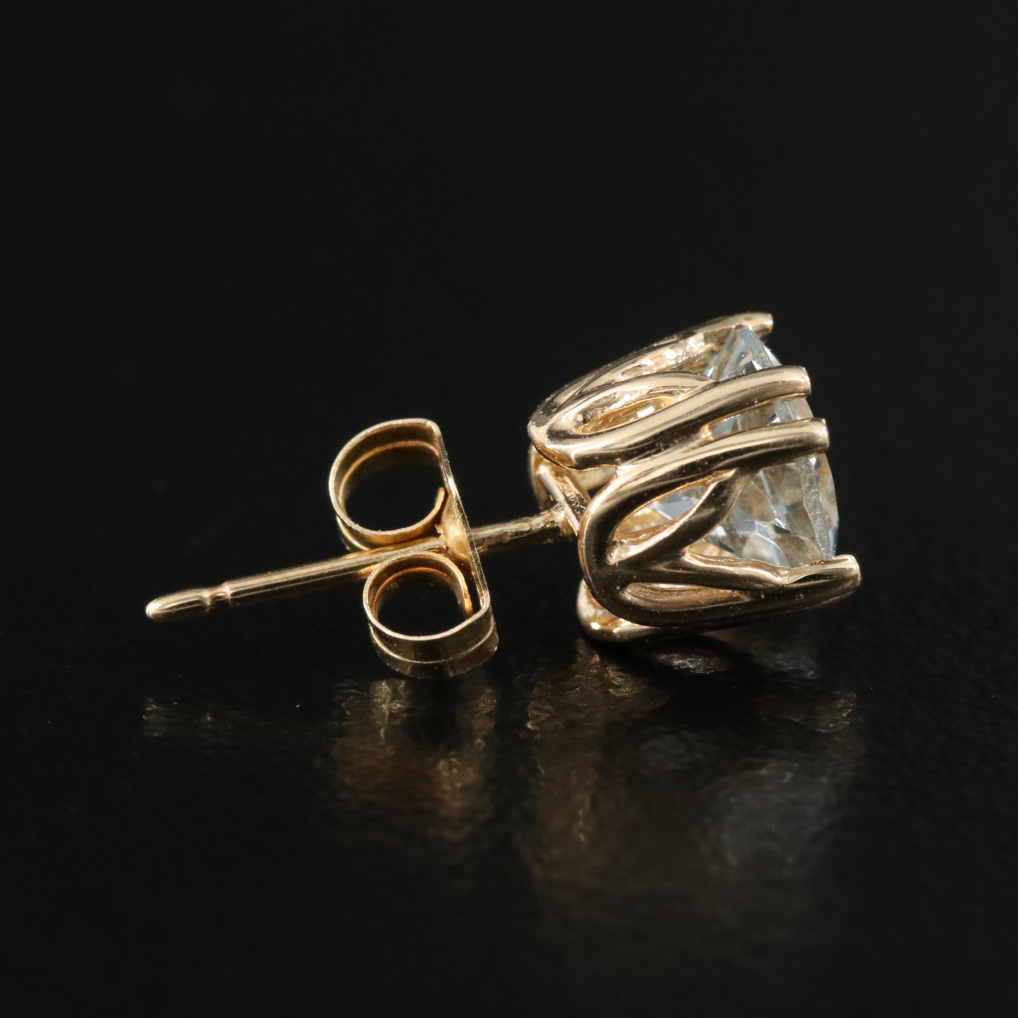 14K Aquamarine Stud Earrings