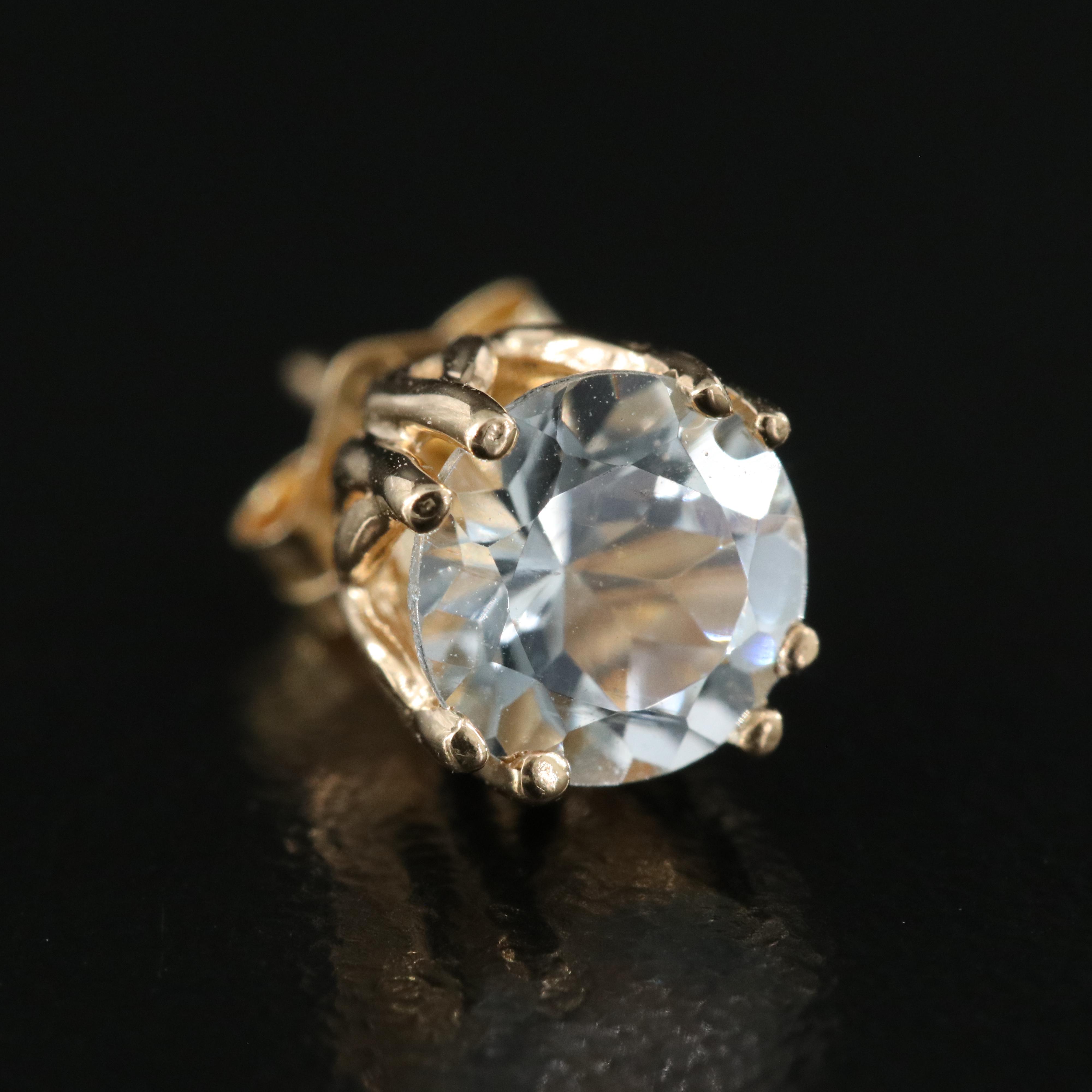 14K Aquamarine Stud Earrings