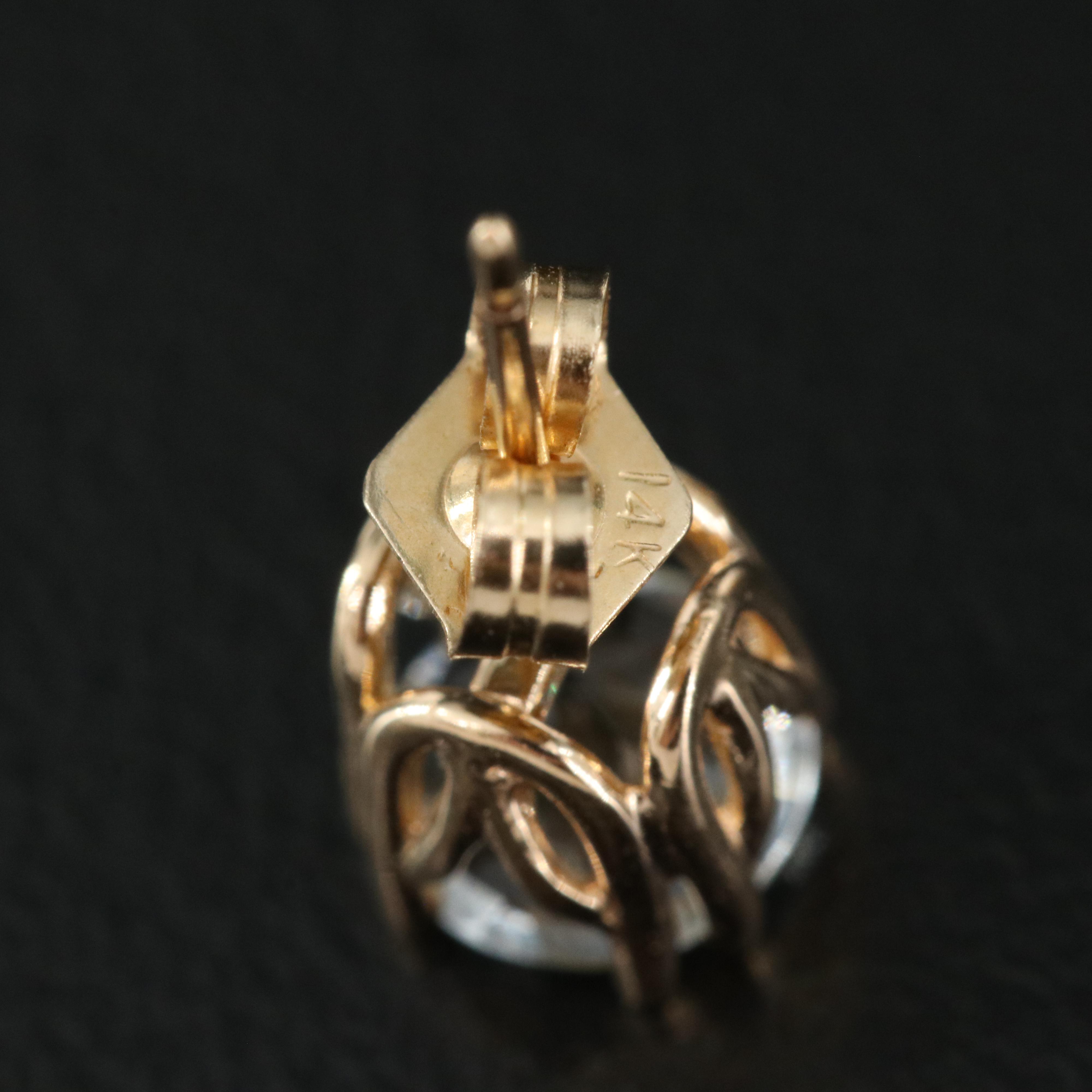 14K Aquamarine Stud Earrings