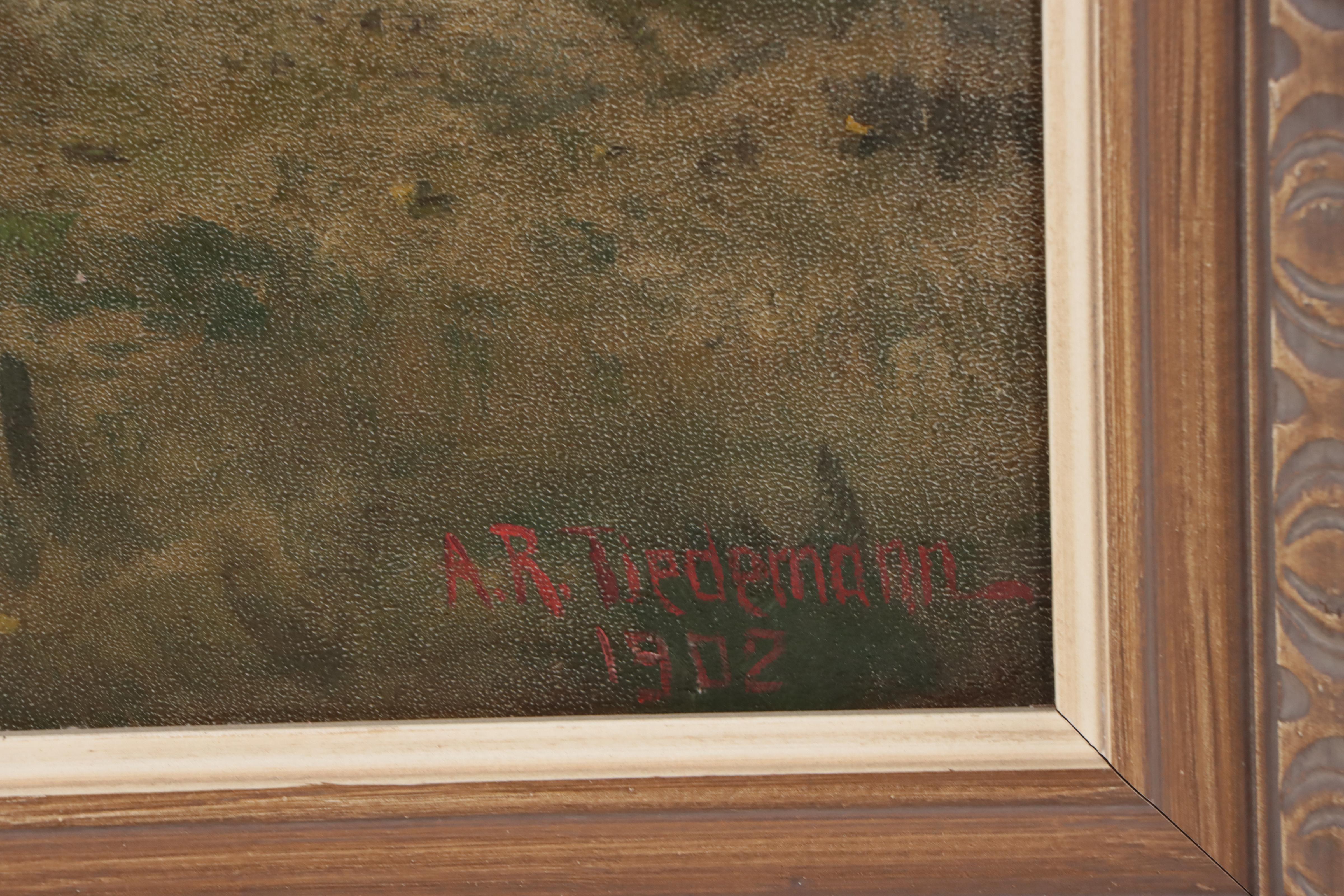 A.R. Dedemann Oil Painting of Shepherd, 1902