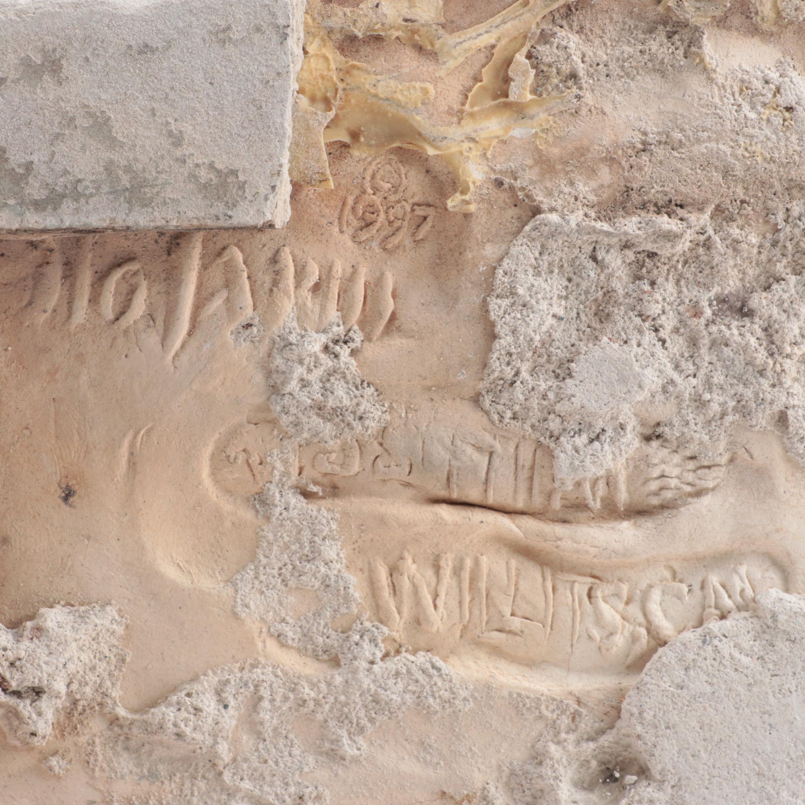 Hand-Painted Textured Ceramic Bamboo Tiles, 1997