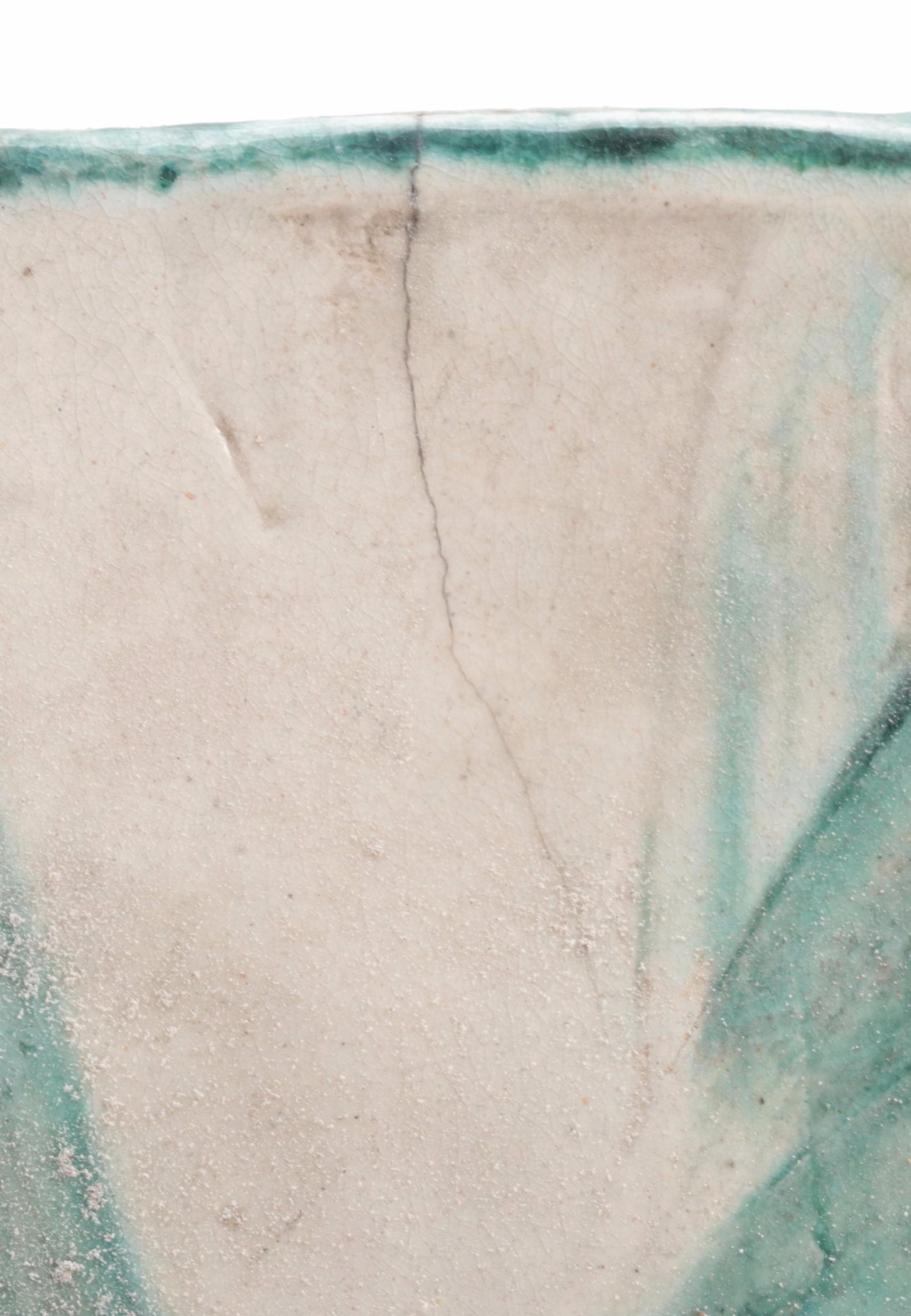 Hand-Painted Textured Ceramic Bamboo Tiles, 1997