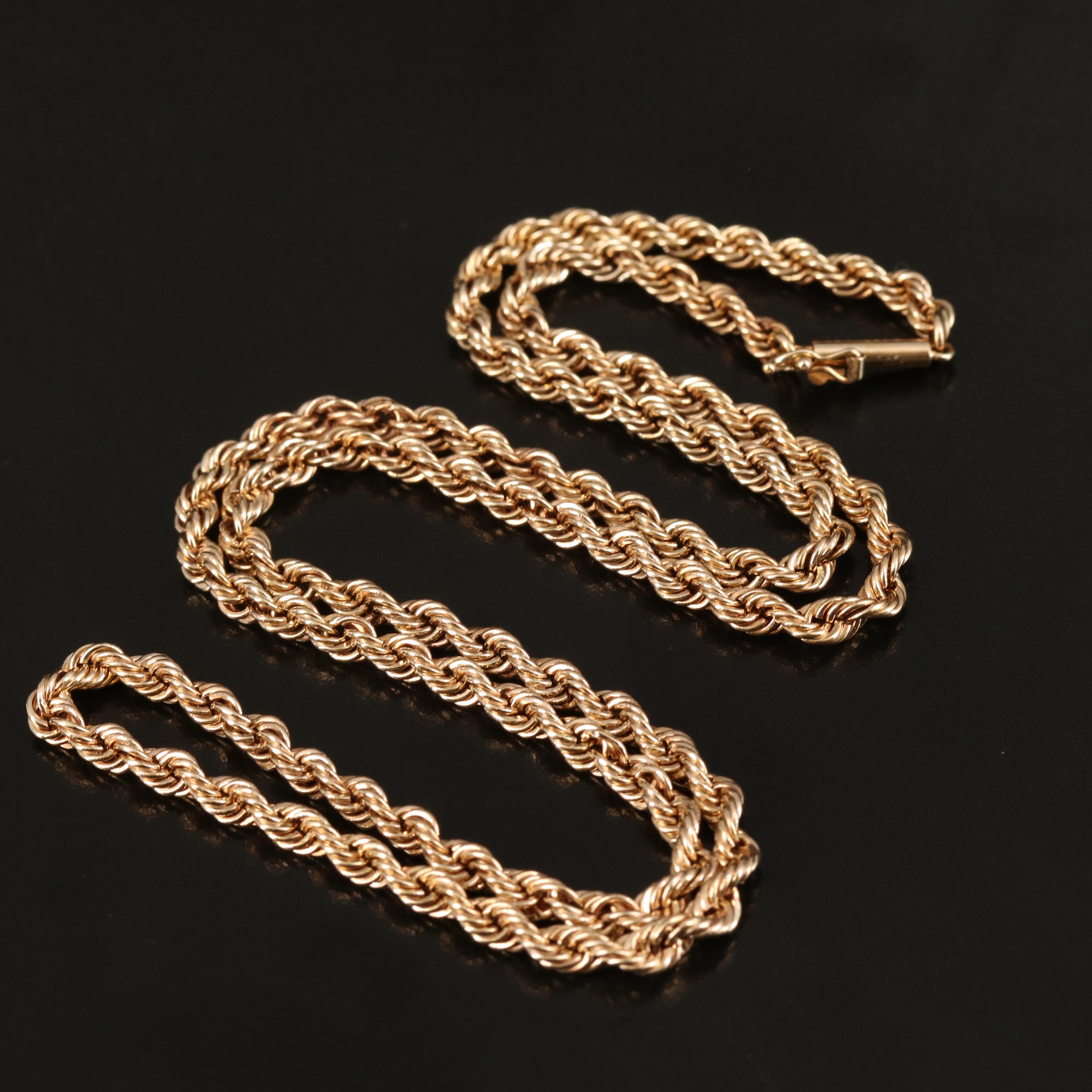 14K Rope Chain Necklace
