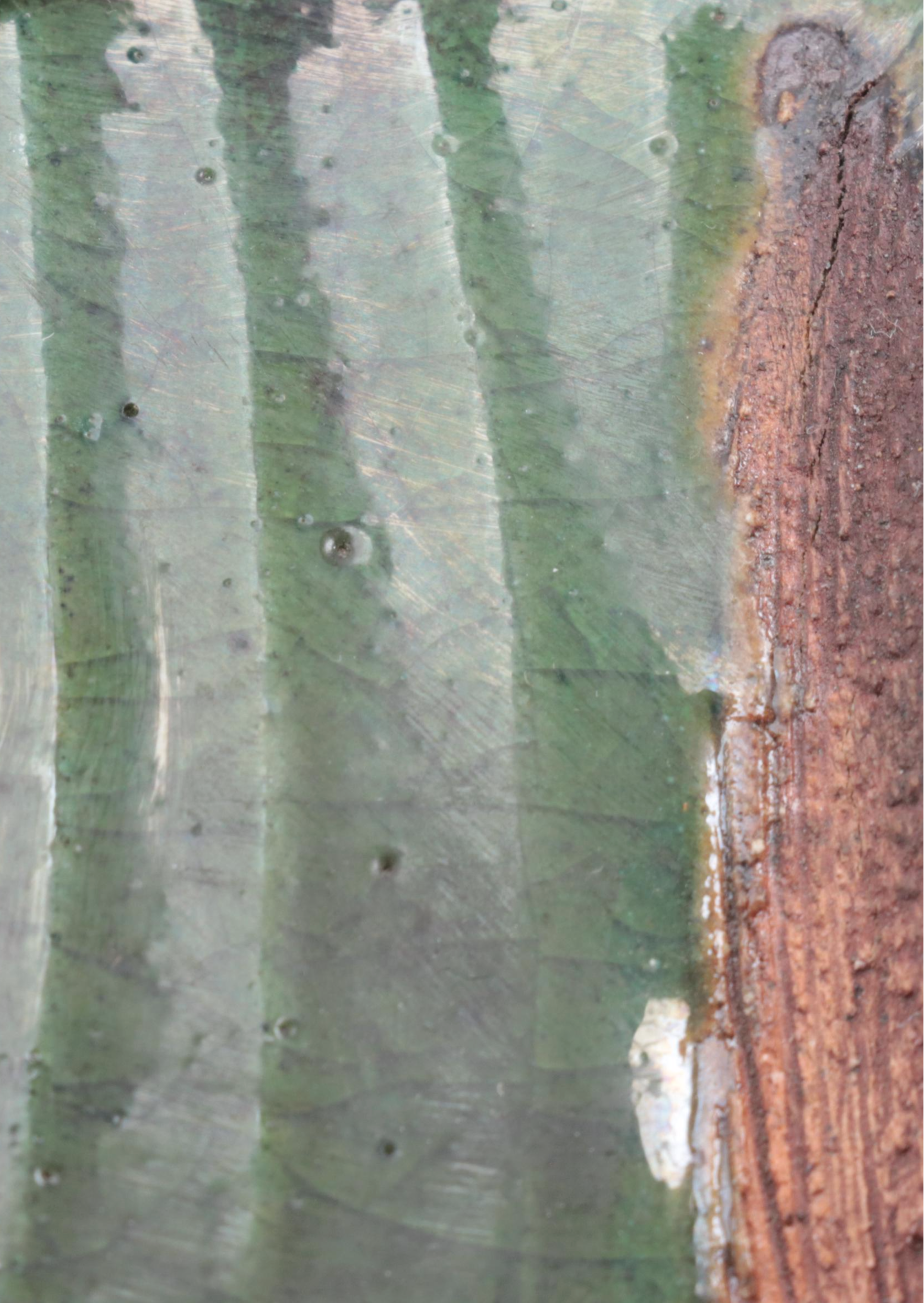 Chinese Shiwan Stoneware Wall Pocket with Banana Leaf and Frog Motif