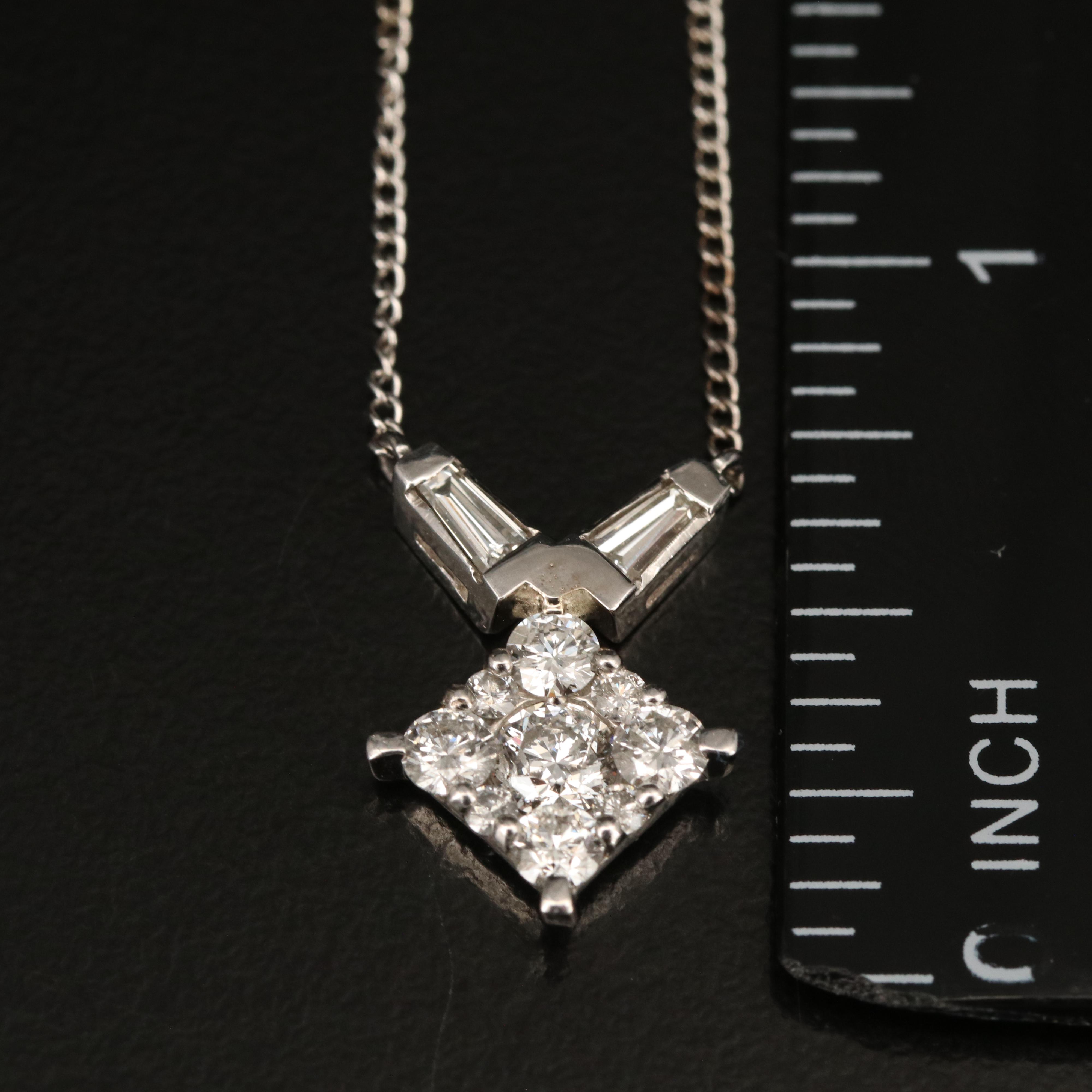 14K 0.90 Diamond Pendant Necklace
