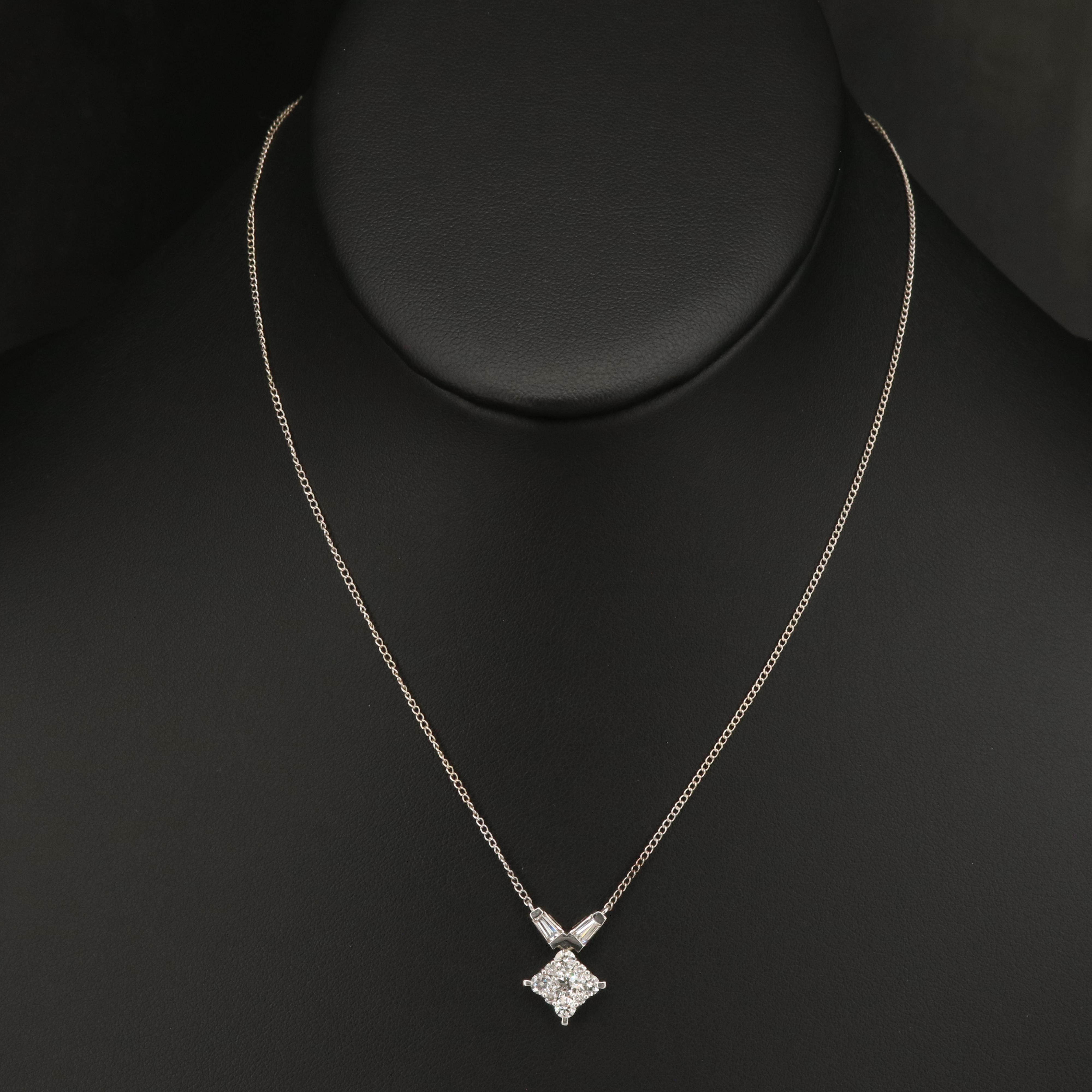 14K 0.90 Diamond Pendant Necklace