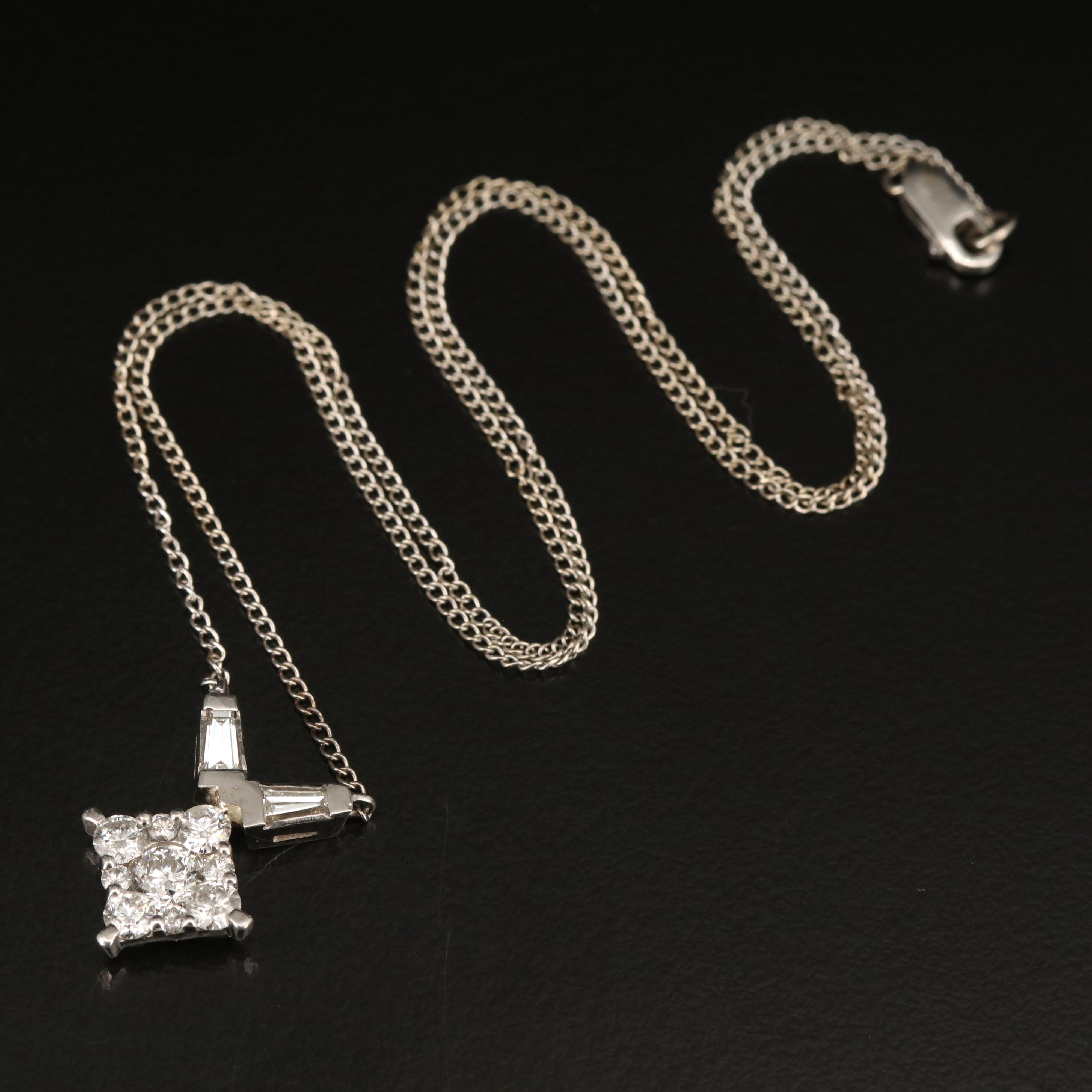 14K 0.90 Diamond Pendant Necklace