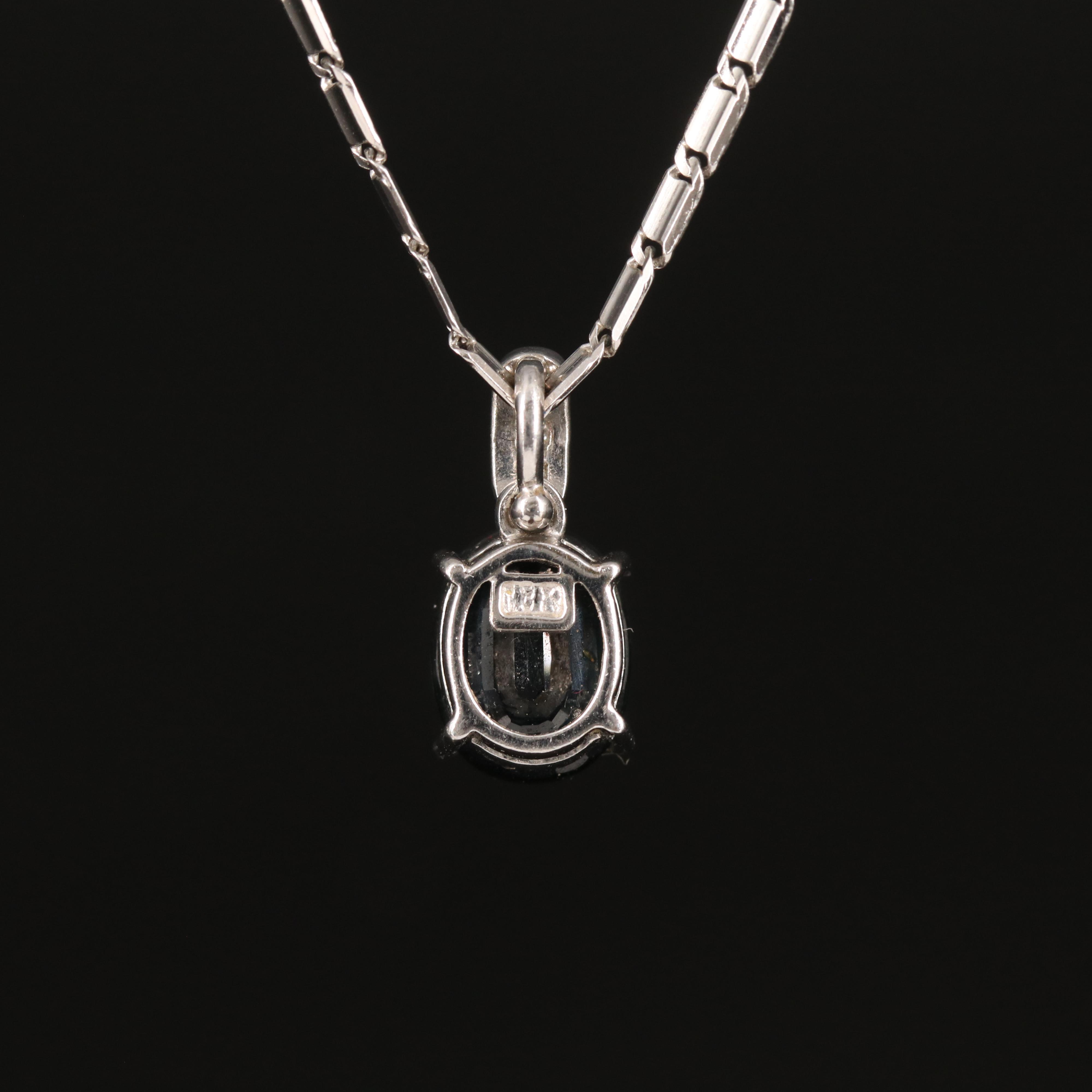 18K Sapphire and Diamond Pendant Necklace