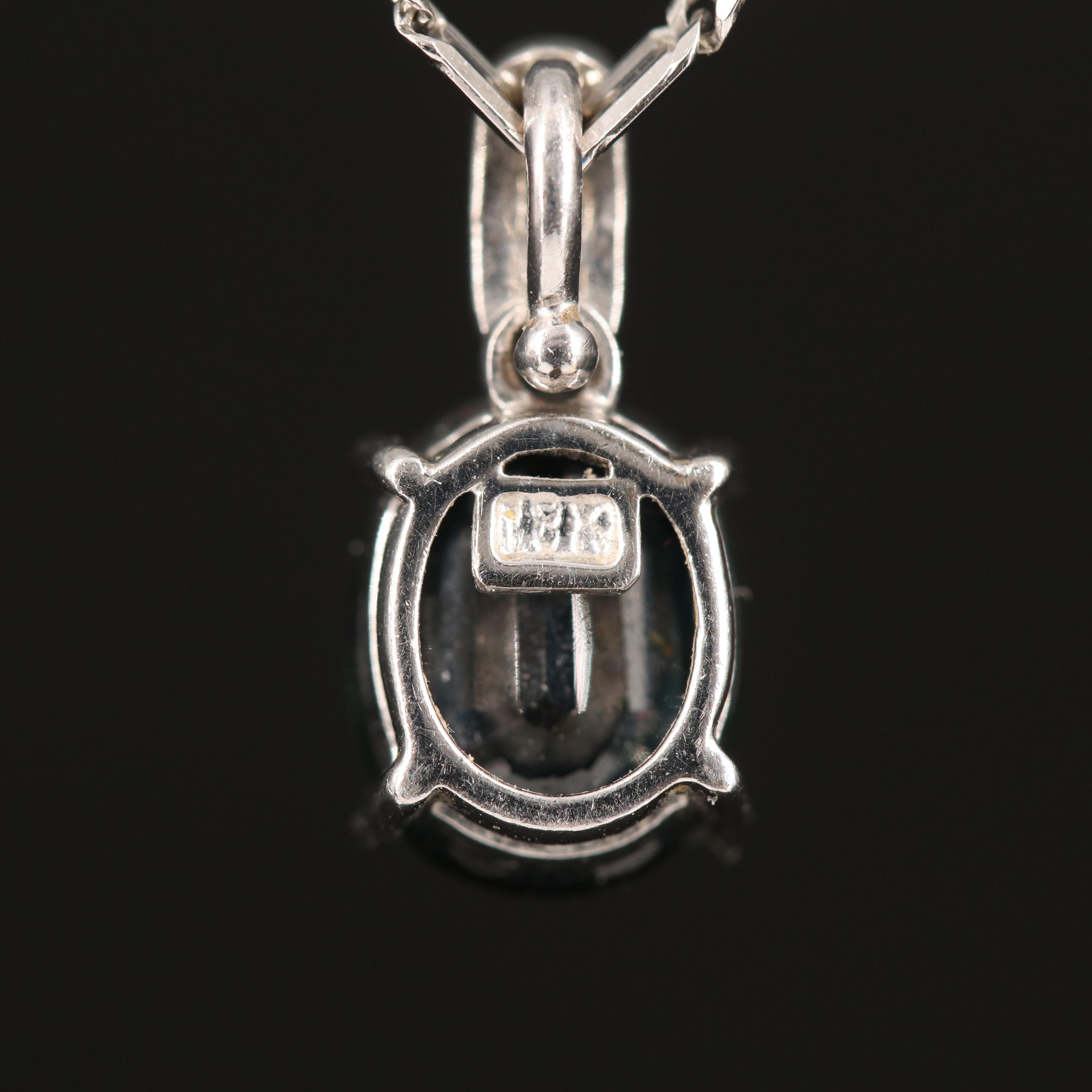 18K Sapphire and Diamond Pendant Necklace