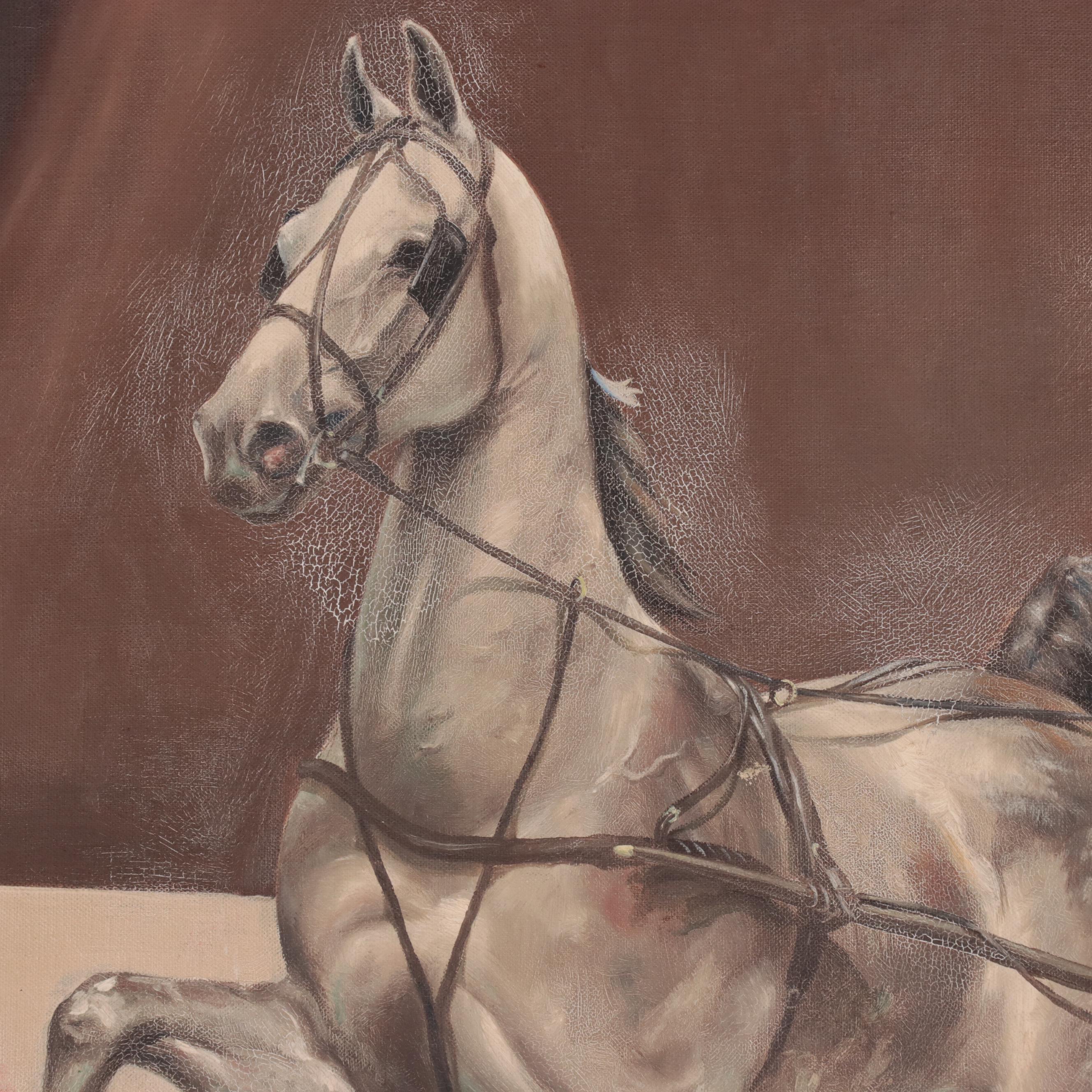 Pat DeVore Wyatt Oil Painting of Carriage Rider, Early 20th Century